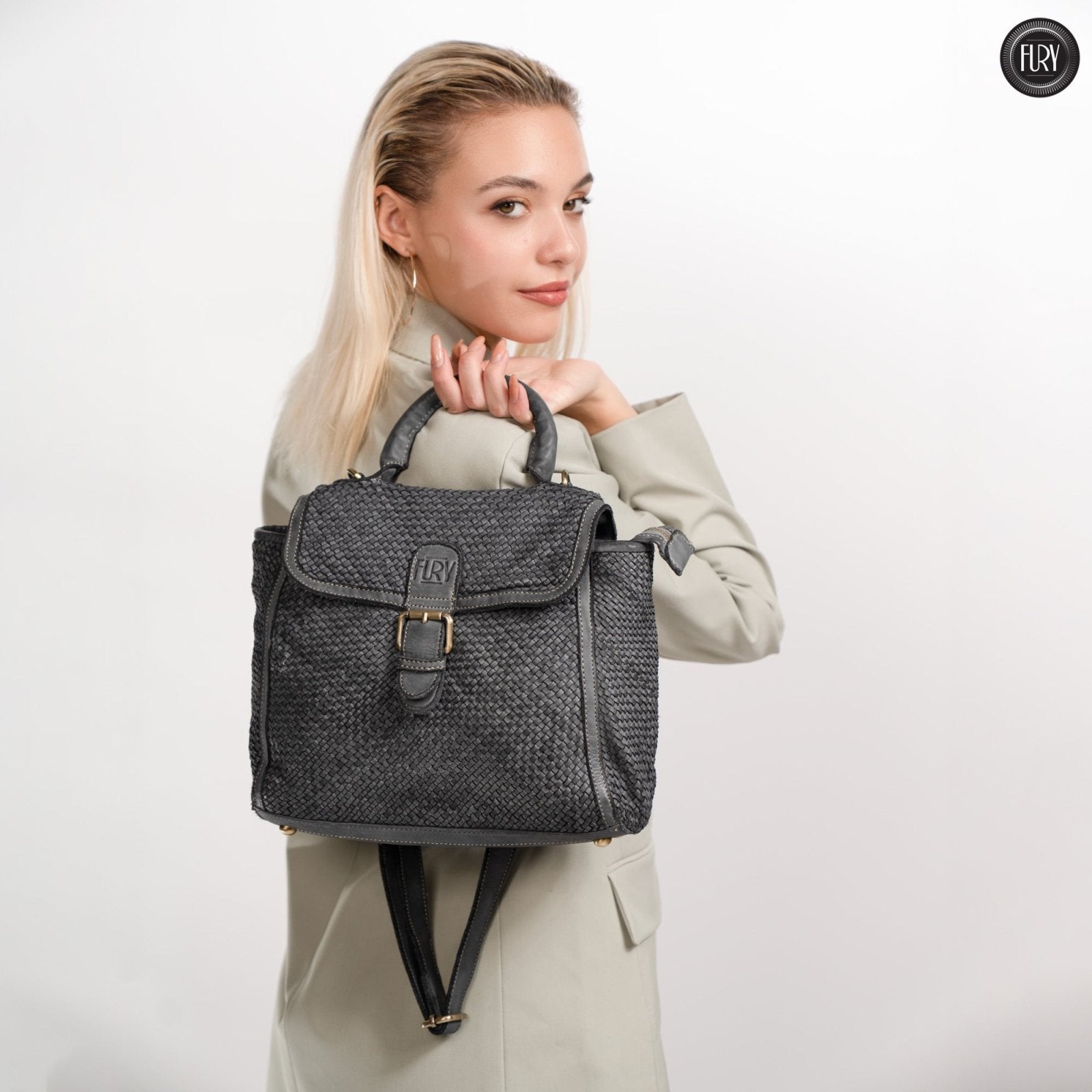 Borsa Camilla in pelle intrecciata - Fury