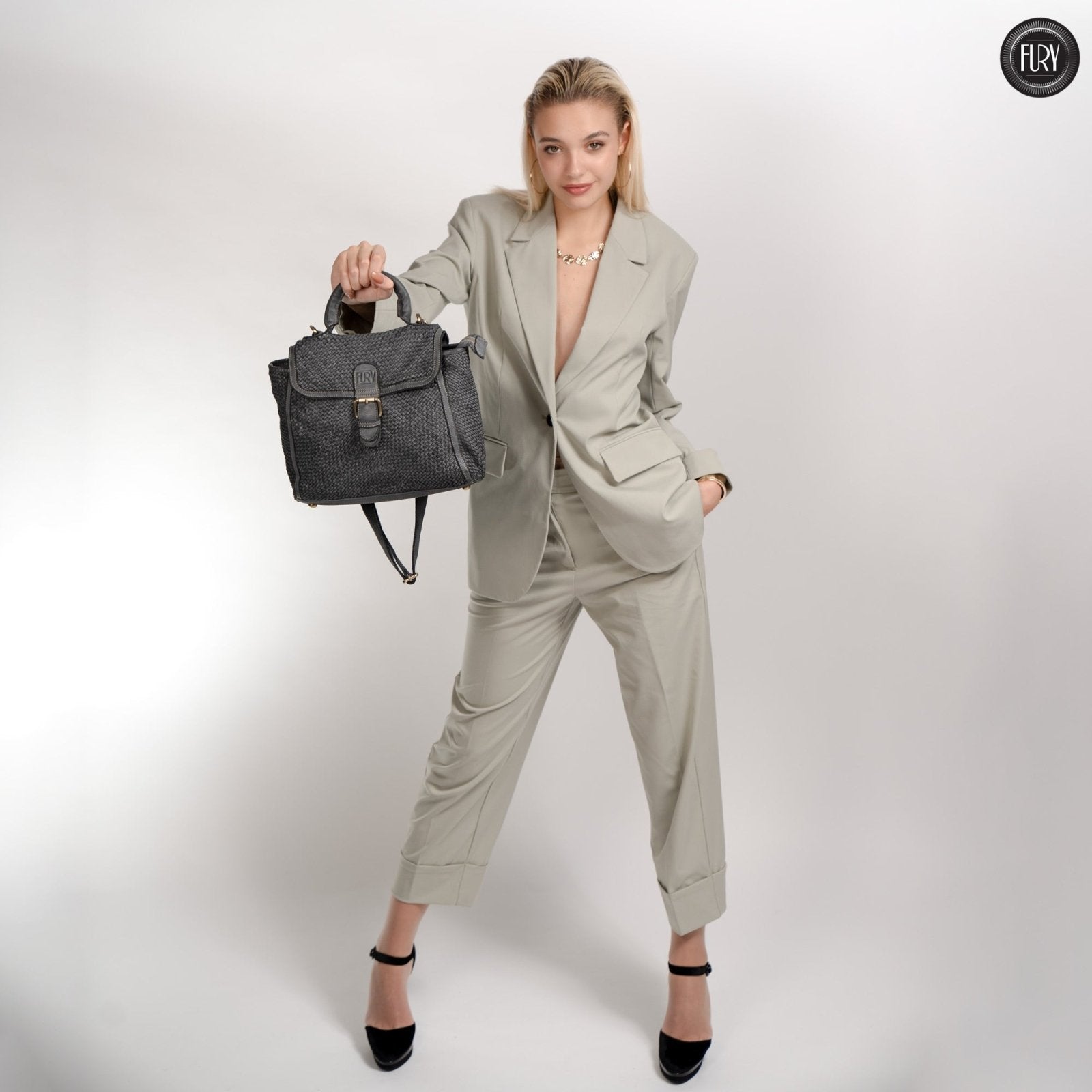 Borsa Camilla in pelle intrecciata - Fury