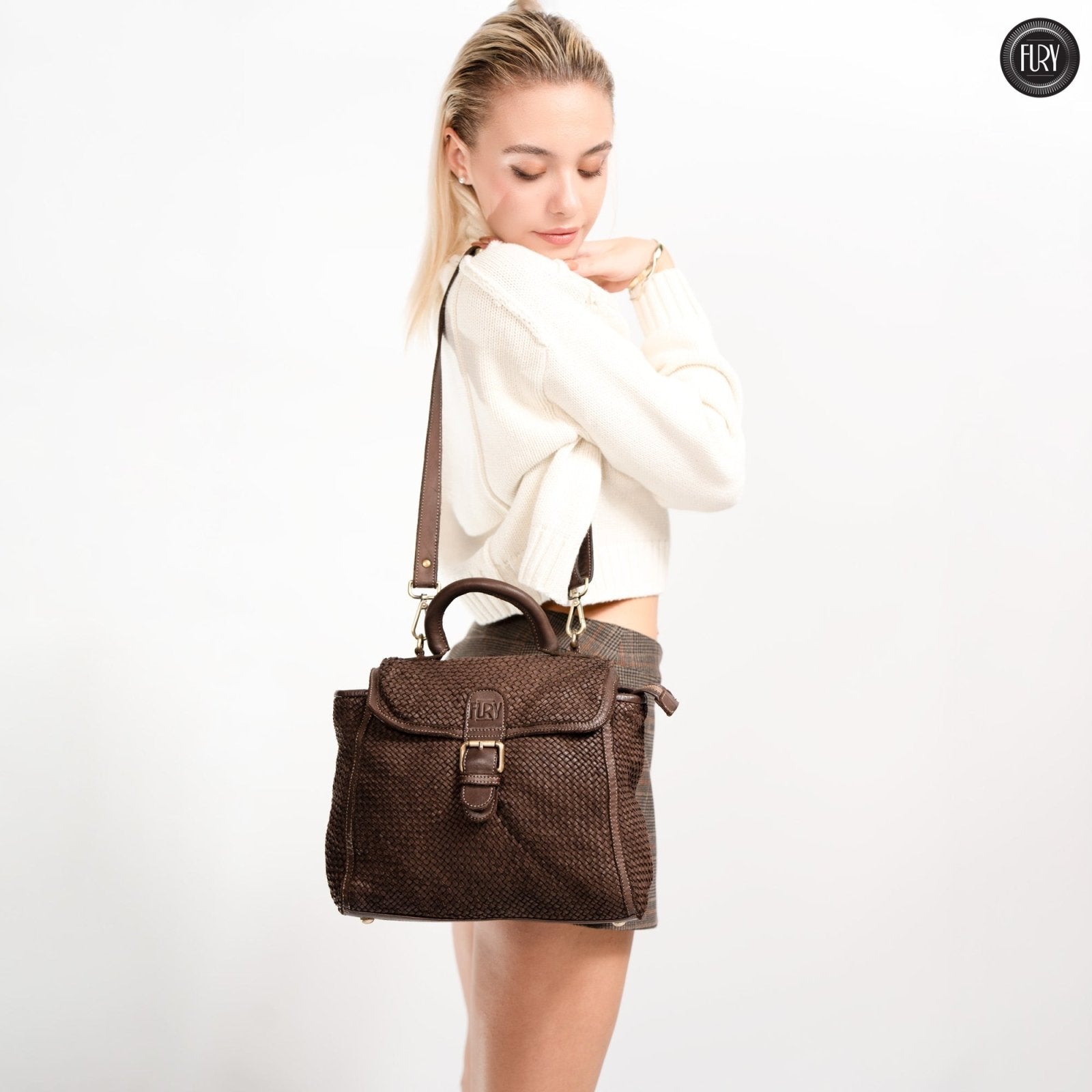 Borsa Camilla in pelle intrecciata - Fury