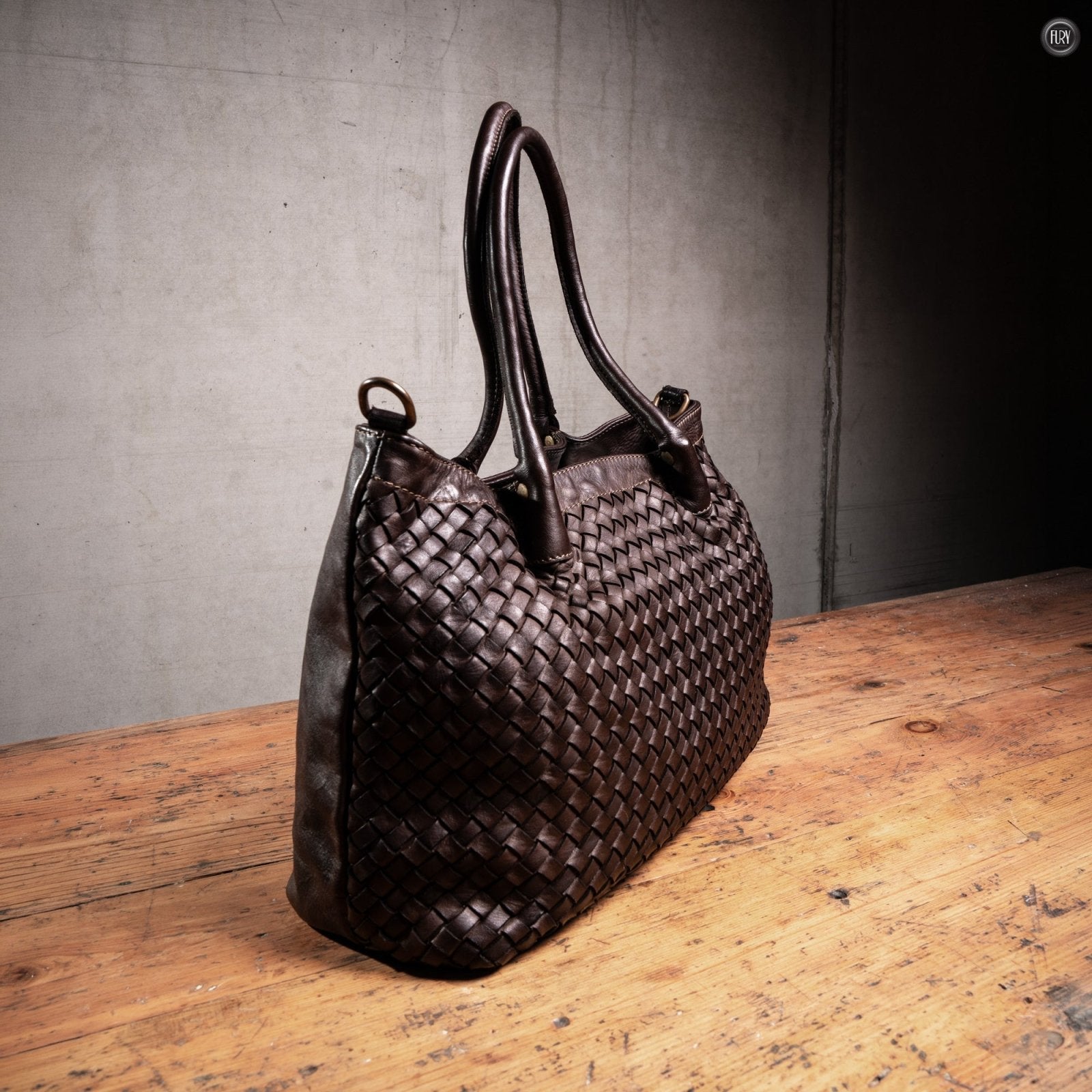 Borsa Caterina Riva in pelle intrecciata - Fury