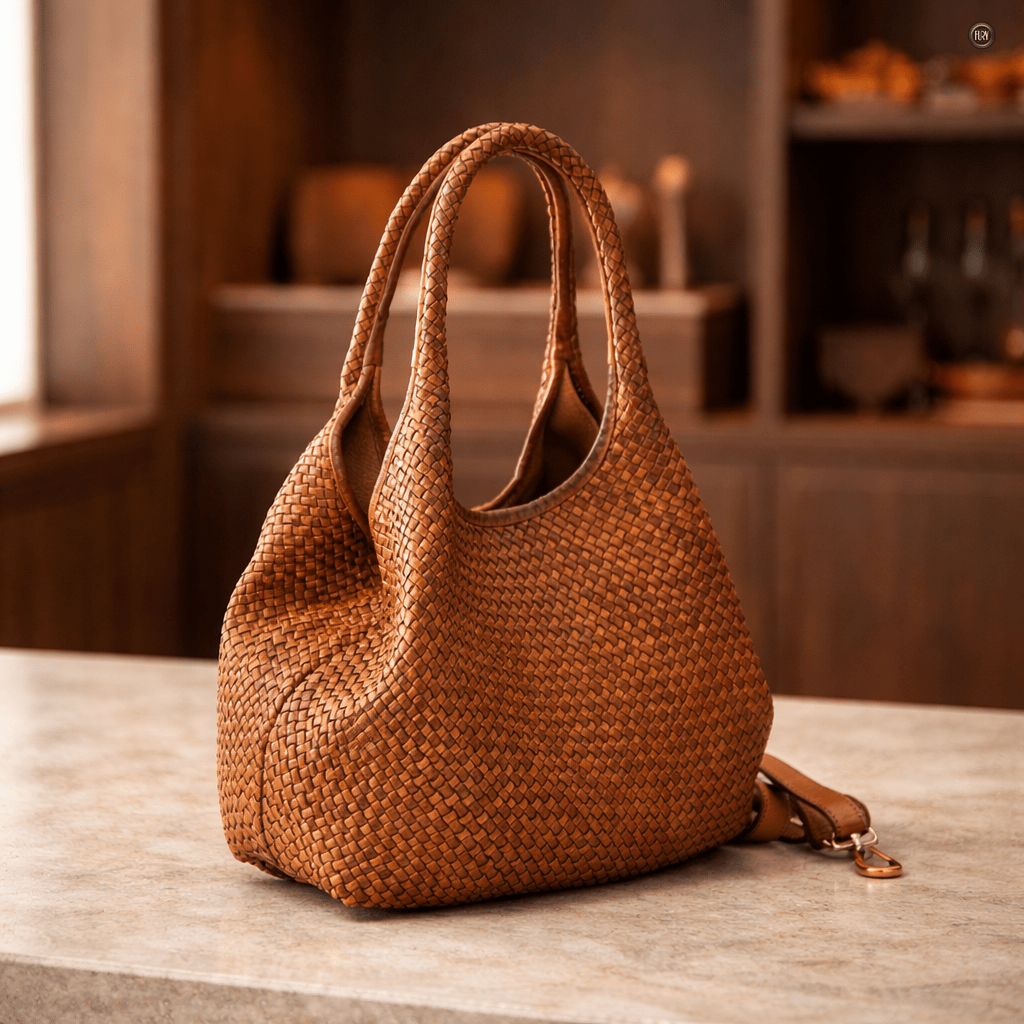 Borsa Nola Maxi in pelle intrecciata - Fury