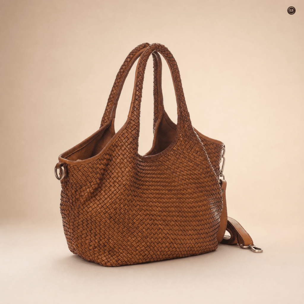 Borsa Nola Maxi in pelle intrecciata - Fury