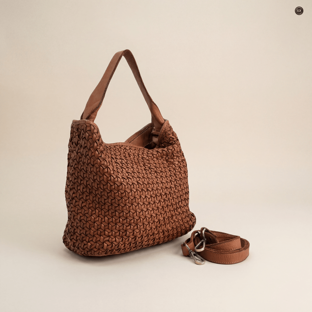 Borsa Tea maxi in pelle intrecciata - Fury