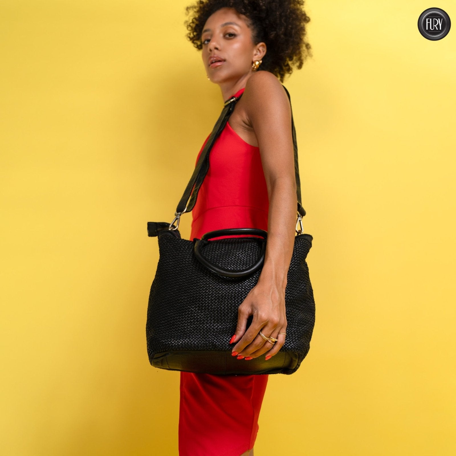 Borsa Tullia in pelle intrecciata - Fury