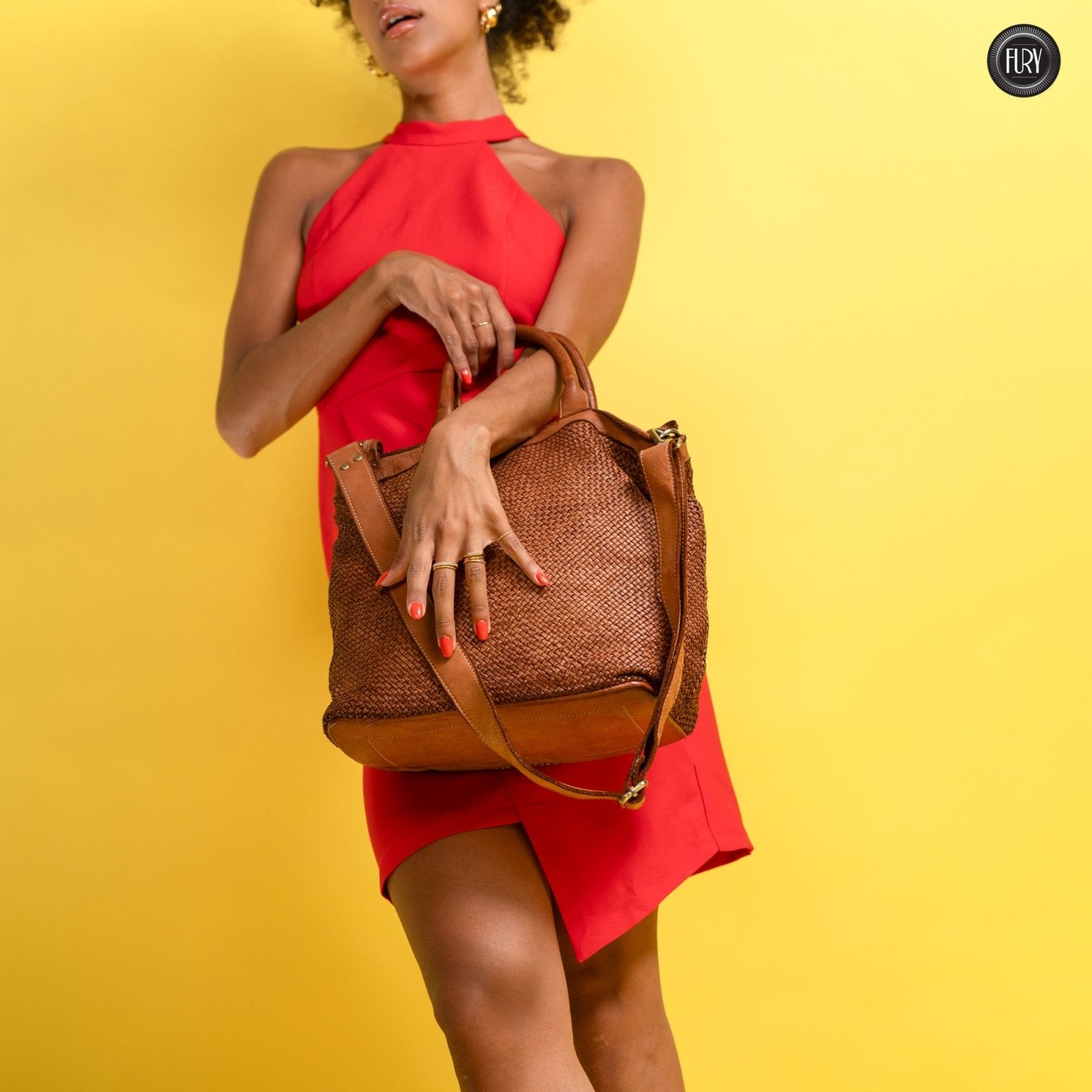 Borsa Tullia in pelle intrecciata - Fury