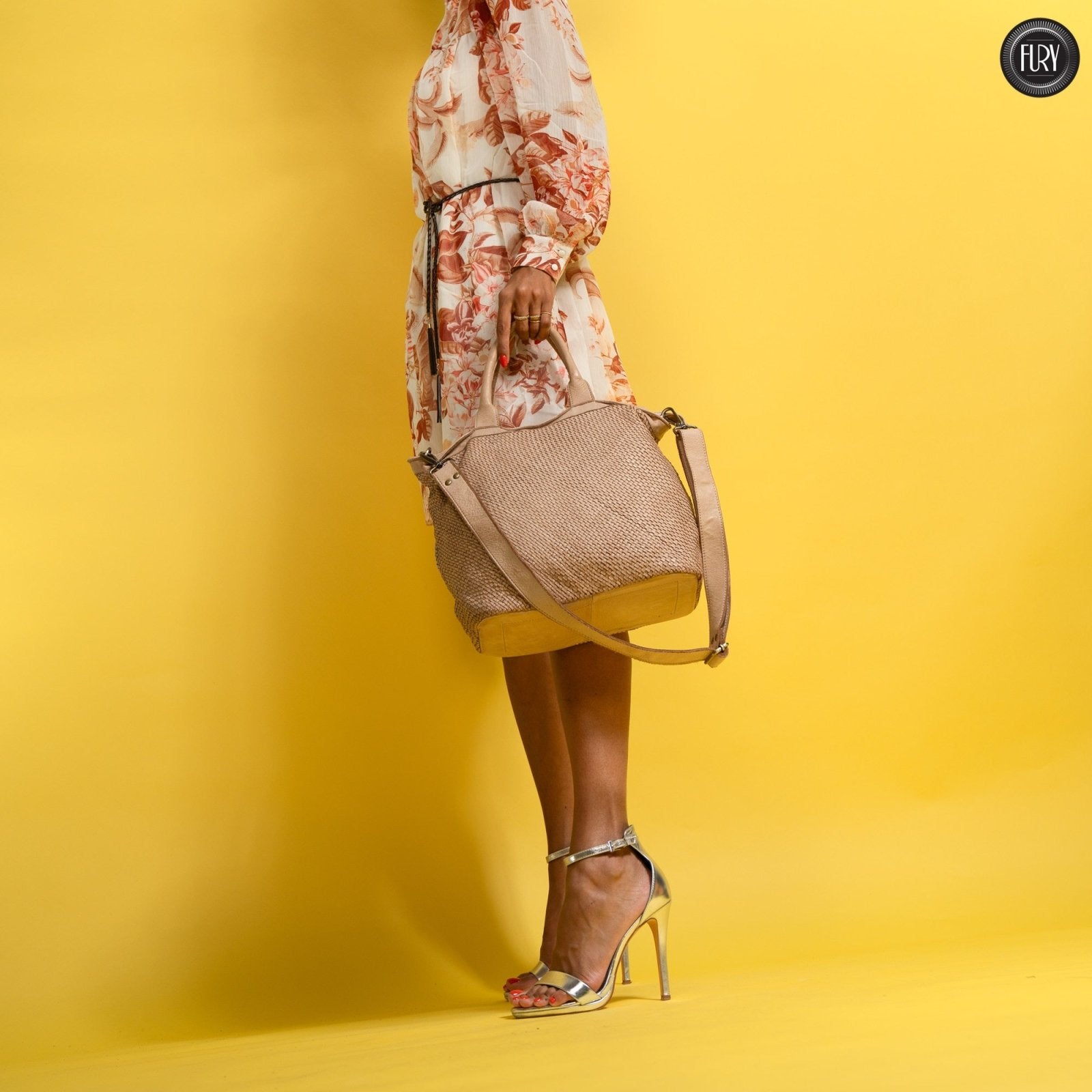 Borsa Tullia in pelle intrecciata - Fury