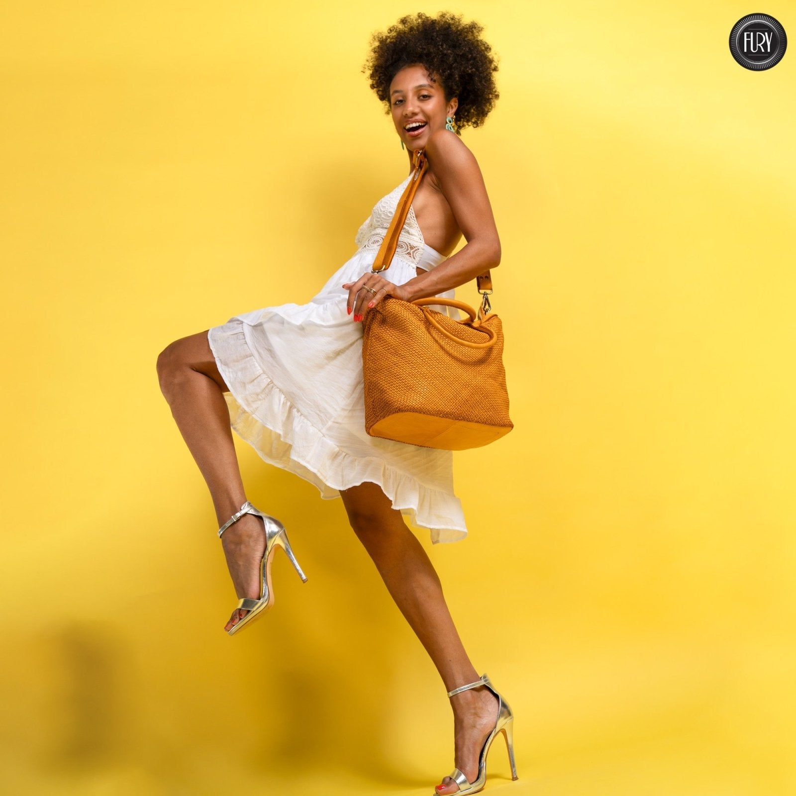 Borsa Tullia in pelle intrecciata - Fury