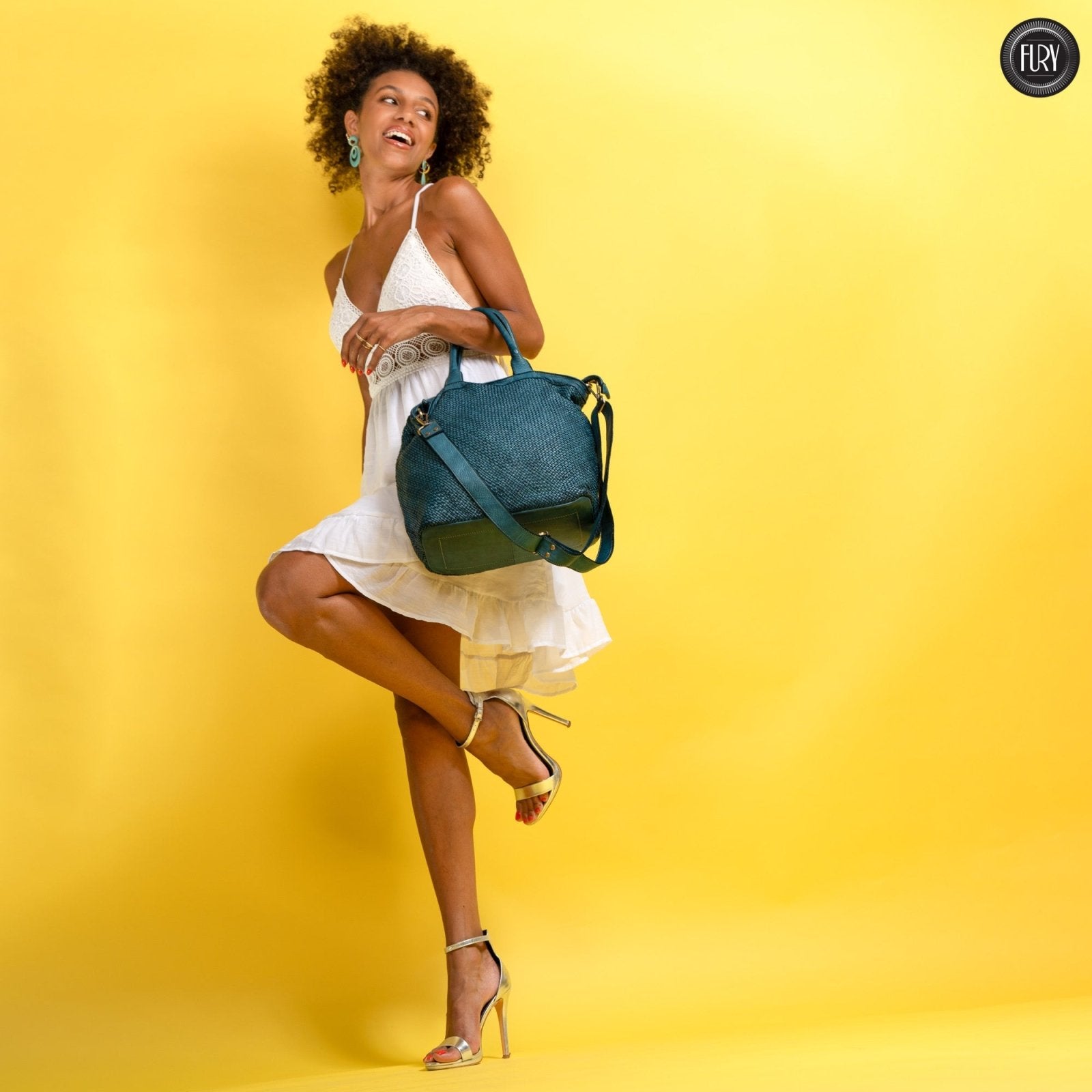 Borsa Tullia in pelle intrecciata - Fury