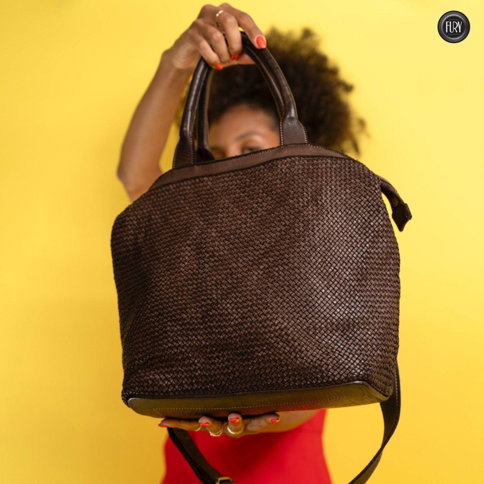 Borsa Tullia in pelle intrecciata - Fury