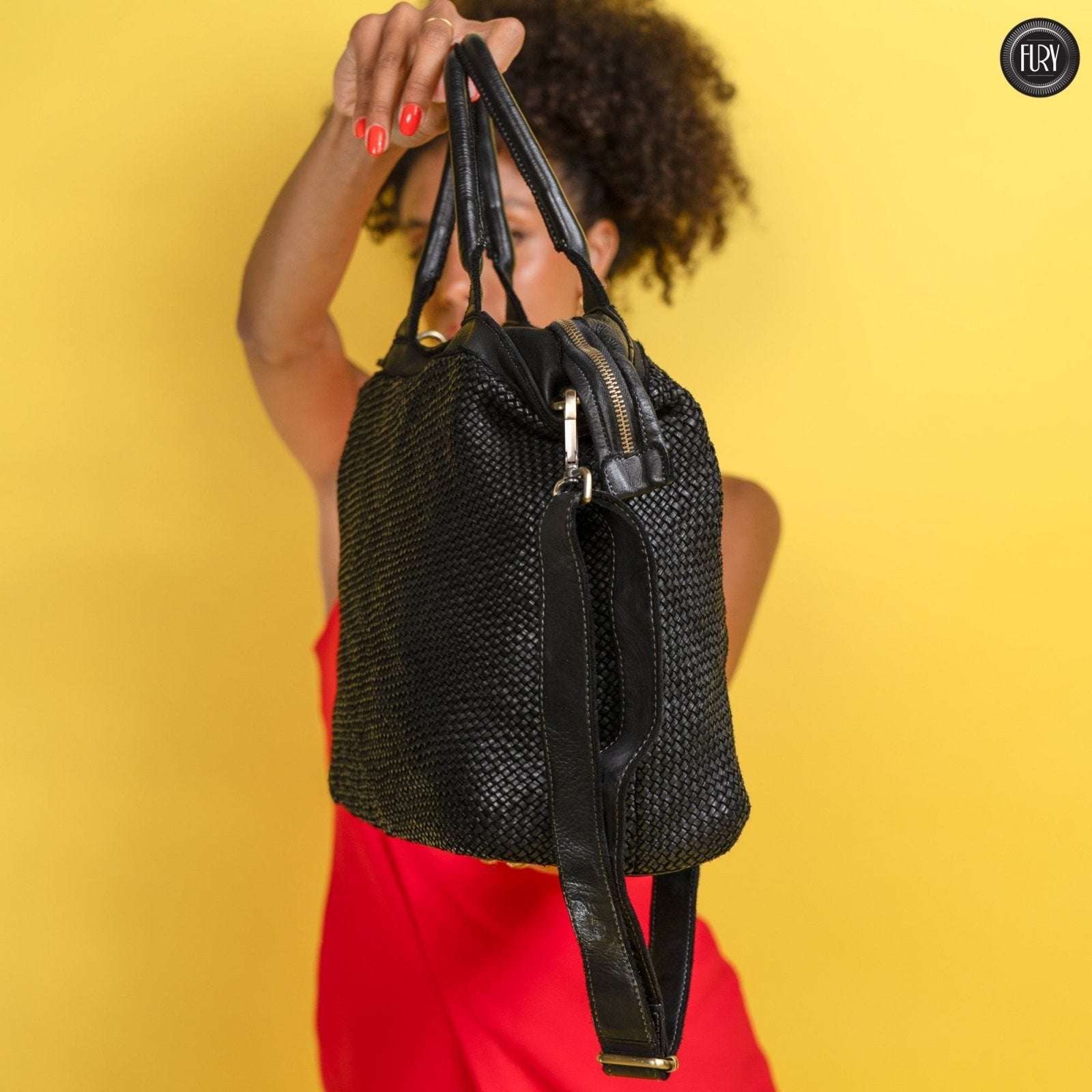 Borsa Tullia in pelle intrecciata - Fury