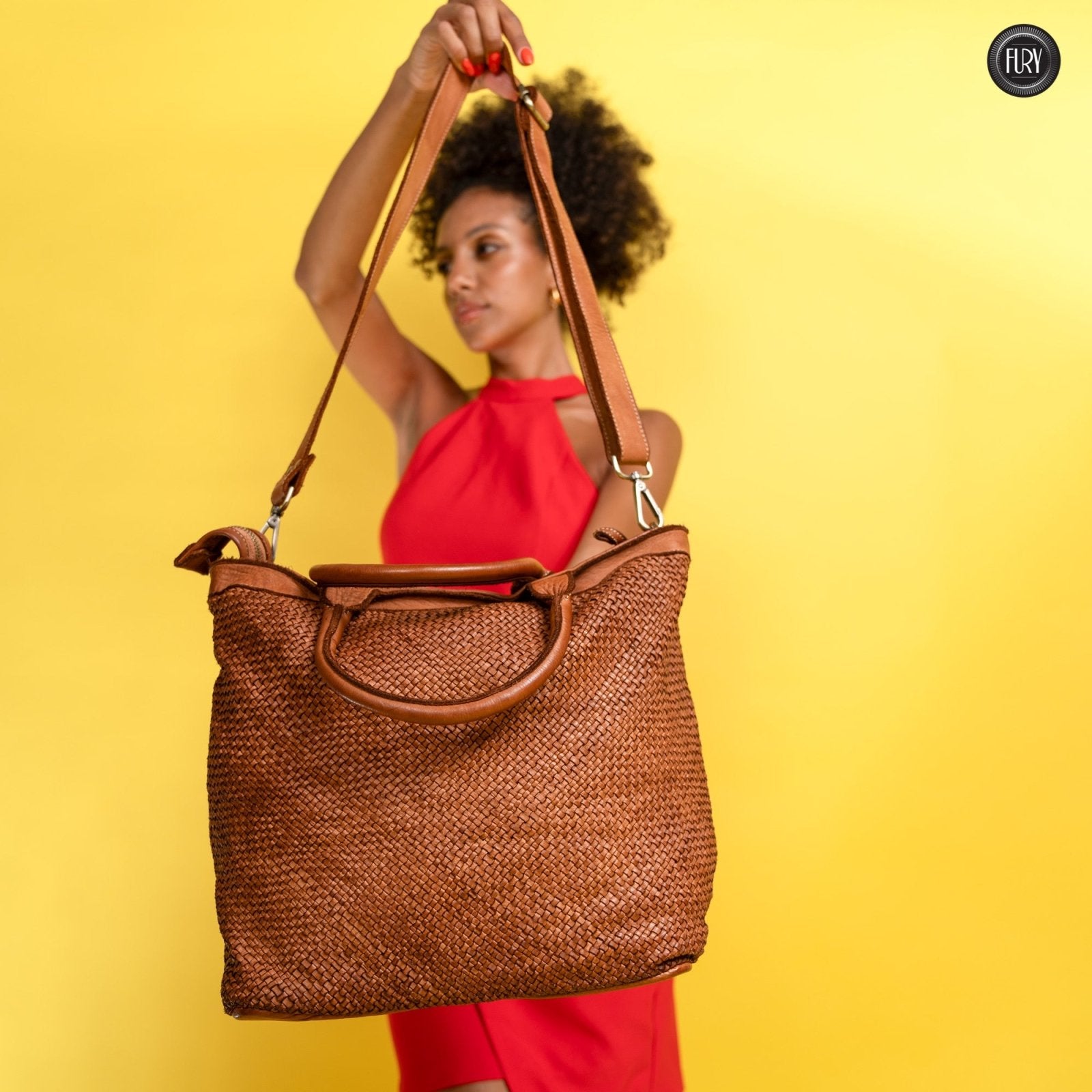 Borsa Tullia in pelle intrecciata - Fury