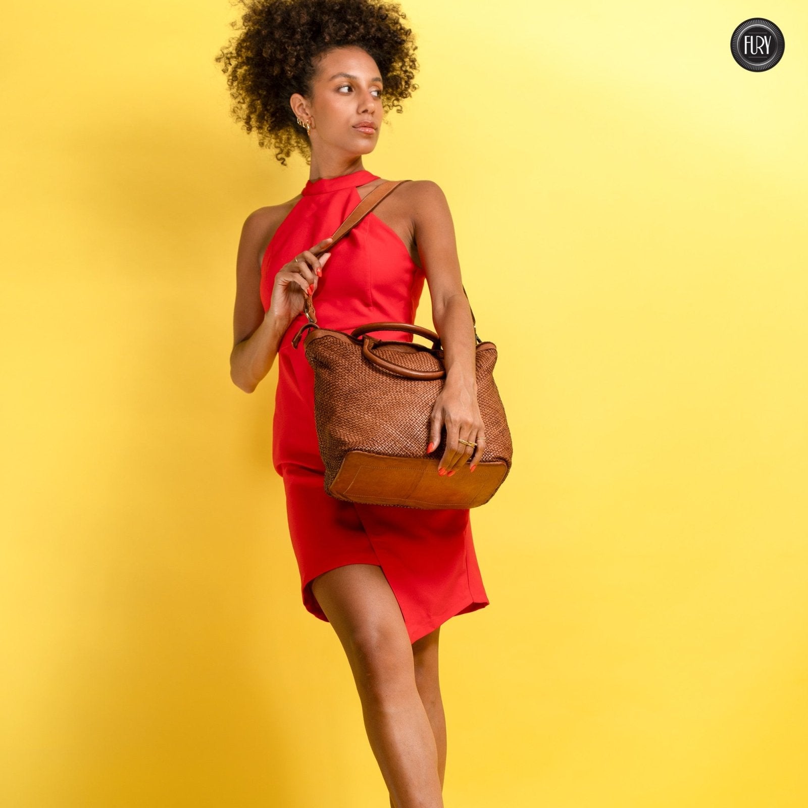 Borsa Tullia in pelle intrecciata - Fury