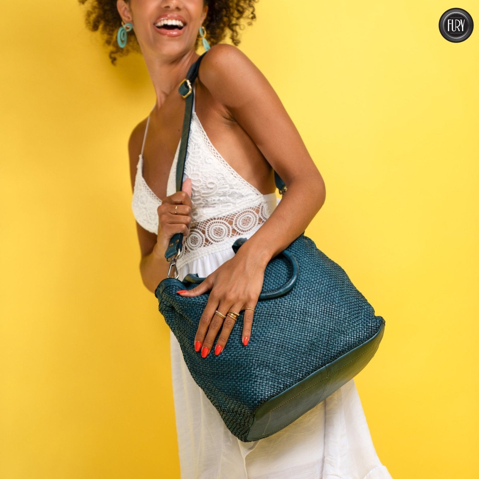 Borsa Tullia in pelle intrecciata - Fury