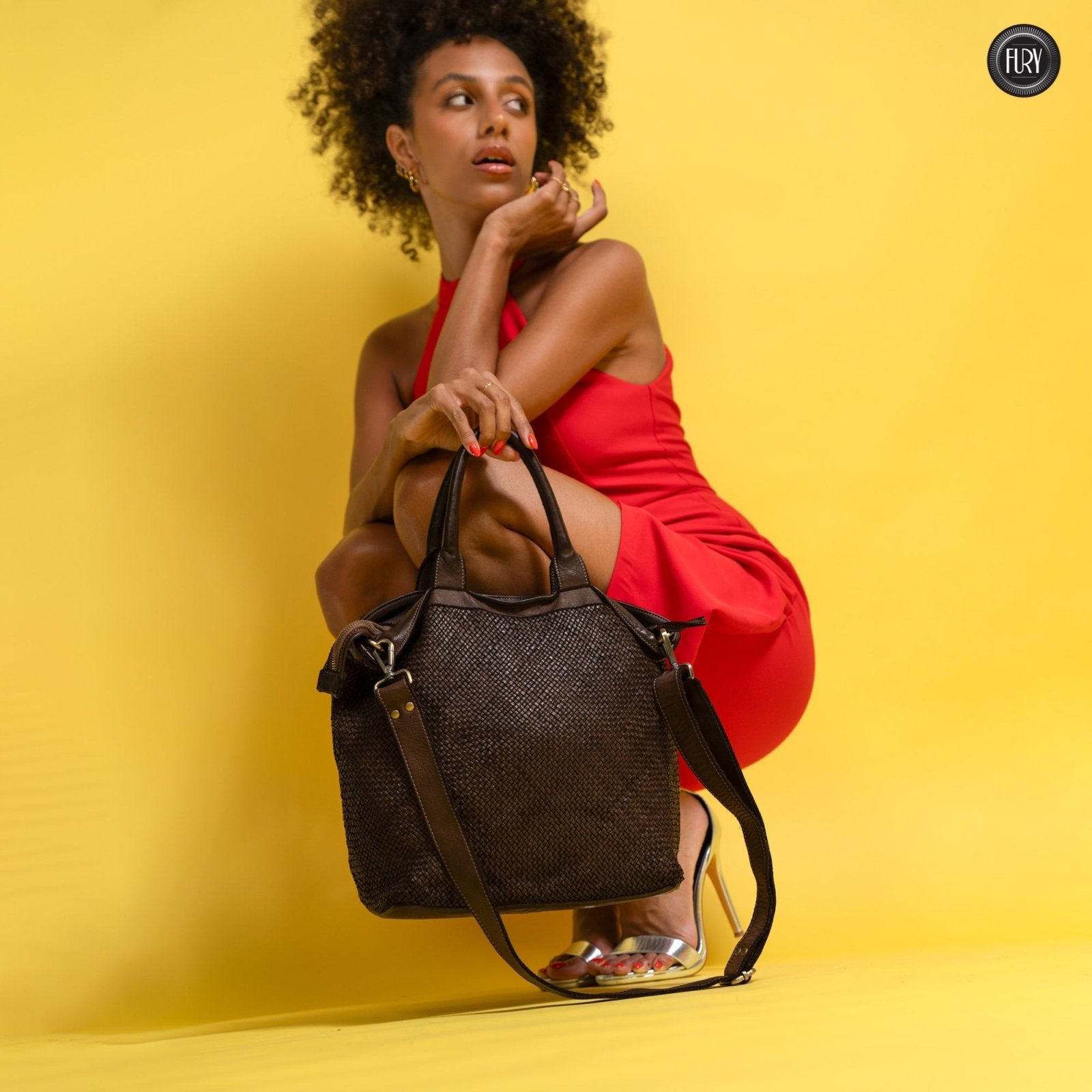 Borsa Tullia in pelle intrecciata - Fury