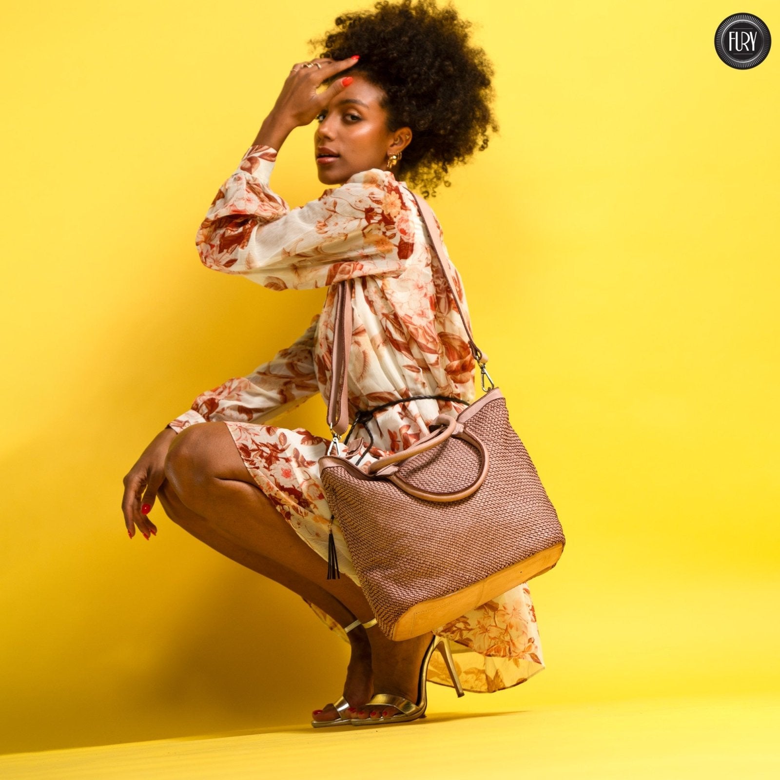 Borsa Tullia in pelle intrecciata - Fury