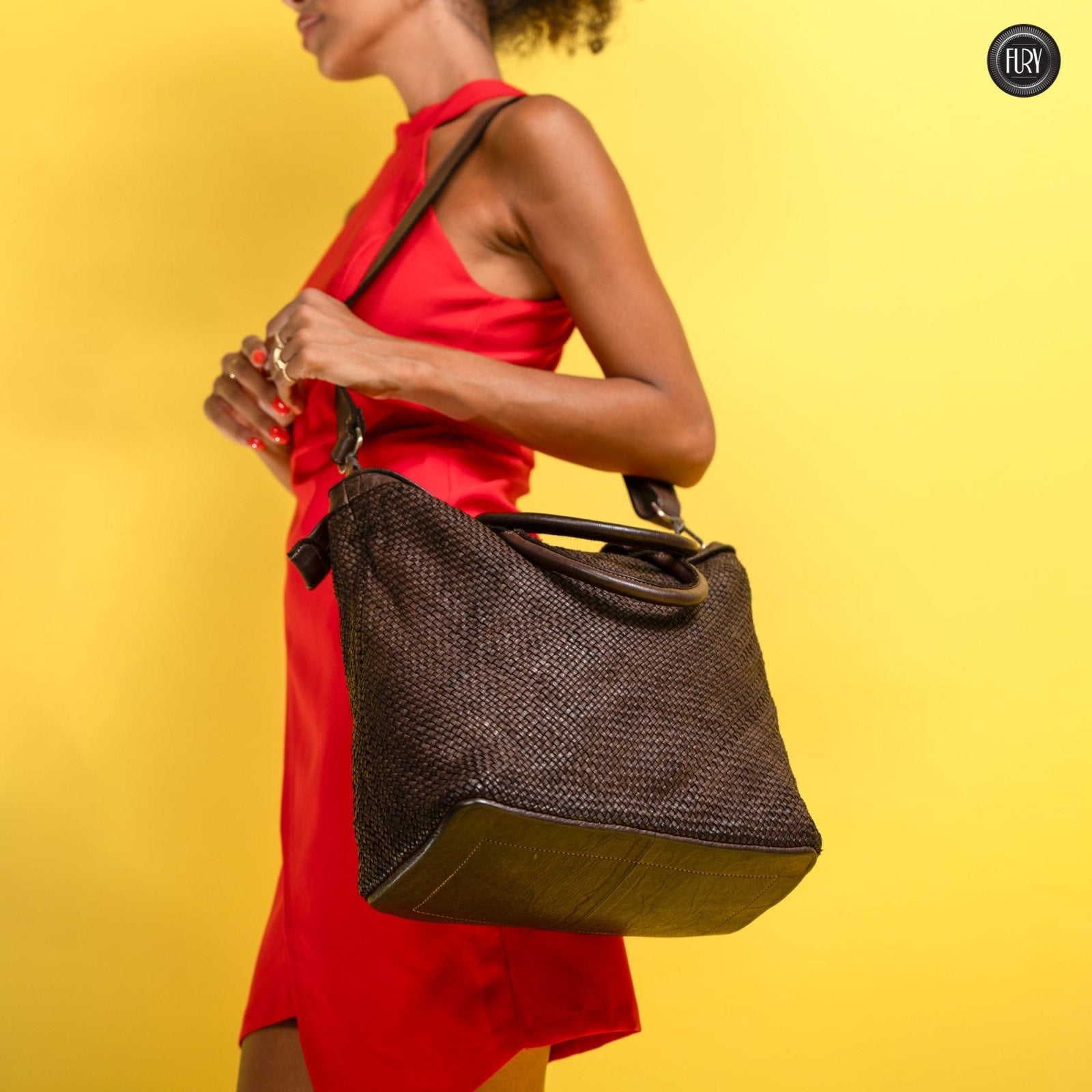 Borsa Tullia in pelle intrecciata - Fury