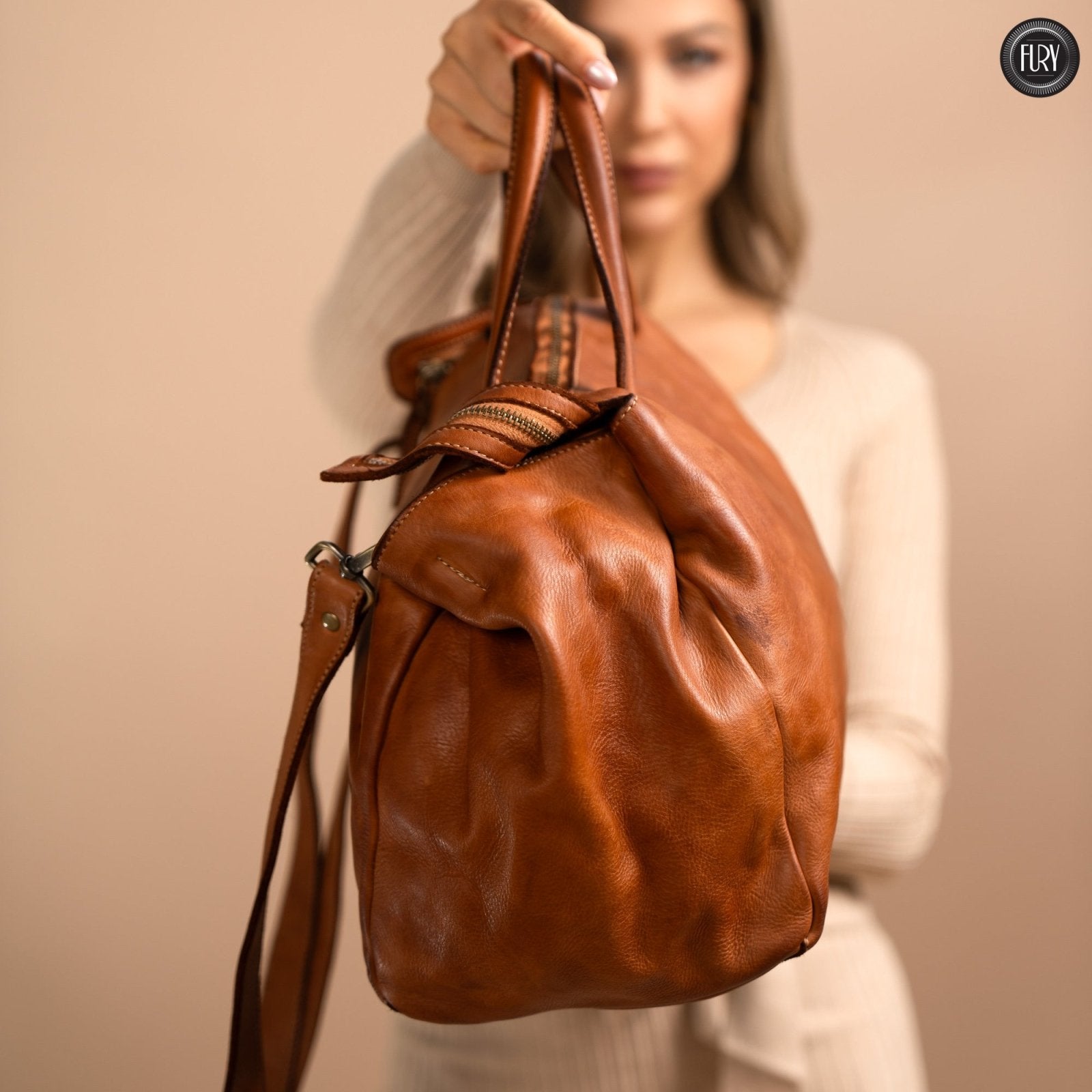 Borsa V in pelle - Fury