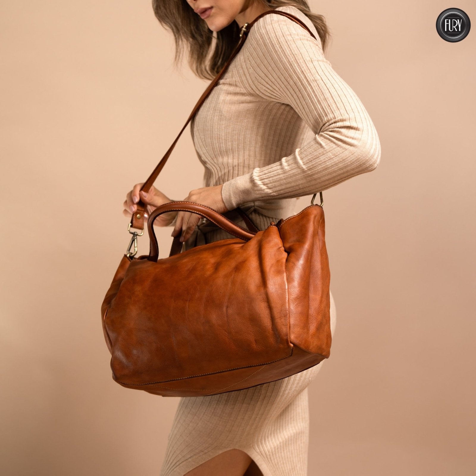 Borsa V in pelle - Fury