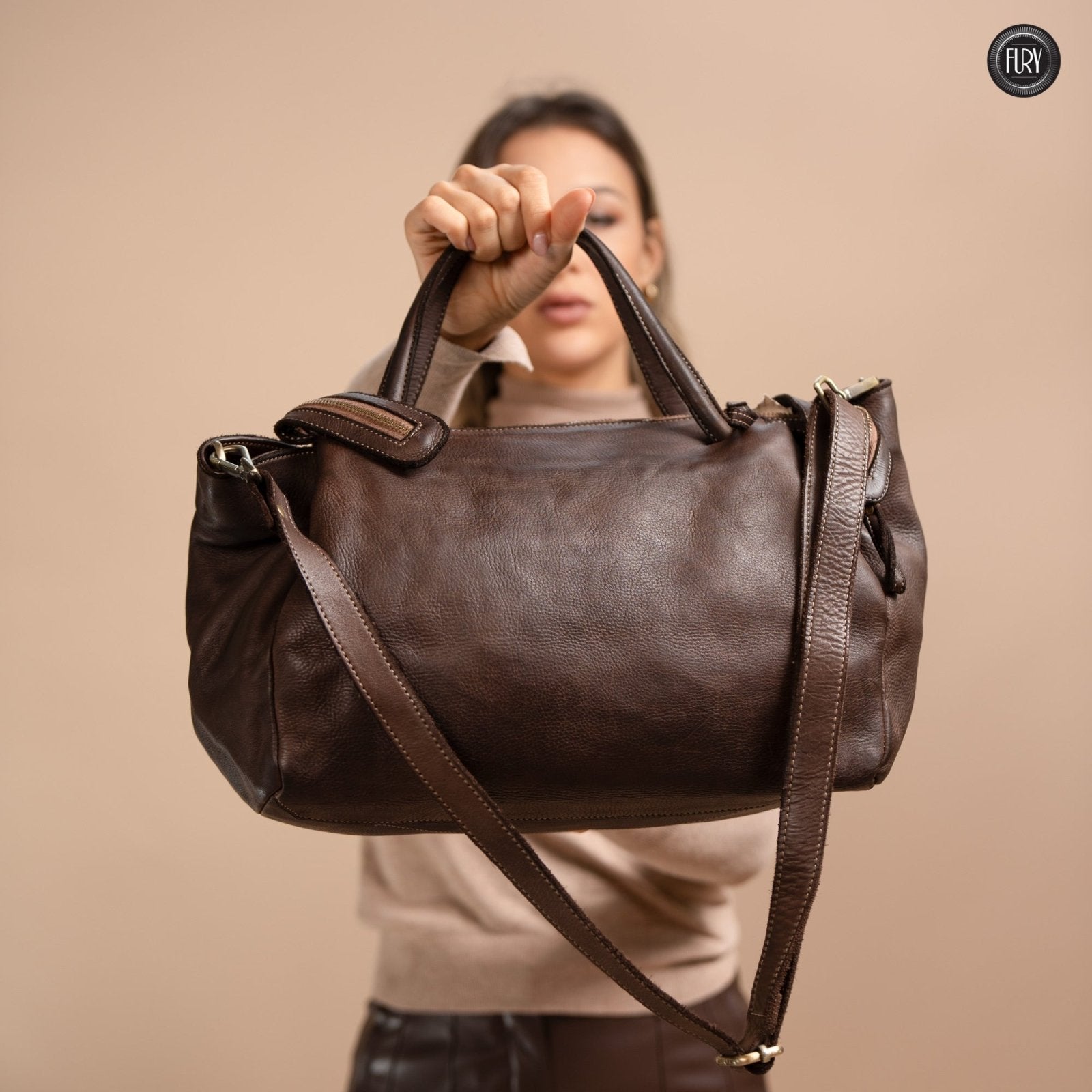 Borsa V in pelle - Fury