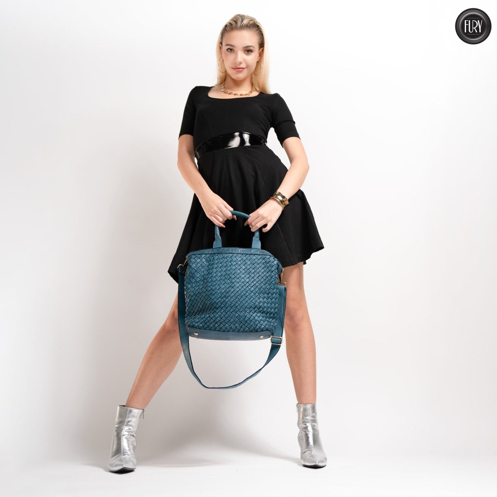 Borsa Virginia in pelle intrecciata - Fury