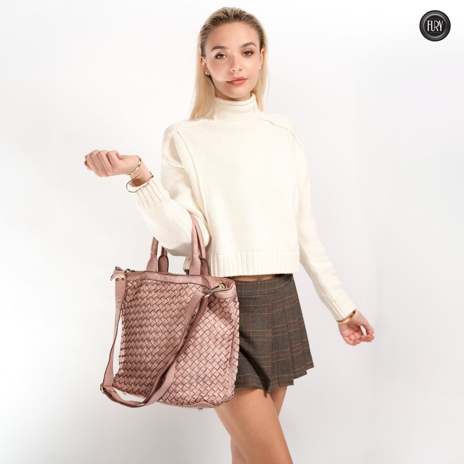 Borsa Virginia in pelle intrecciata - Fury