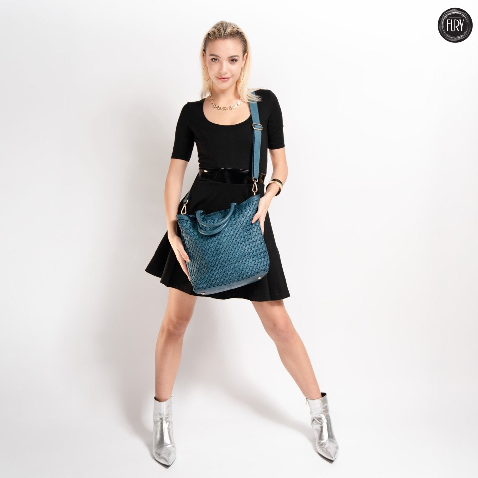 Borsa Virginia in pelle intrecciata - Fury