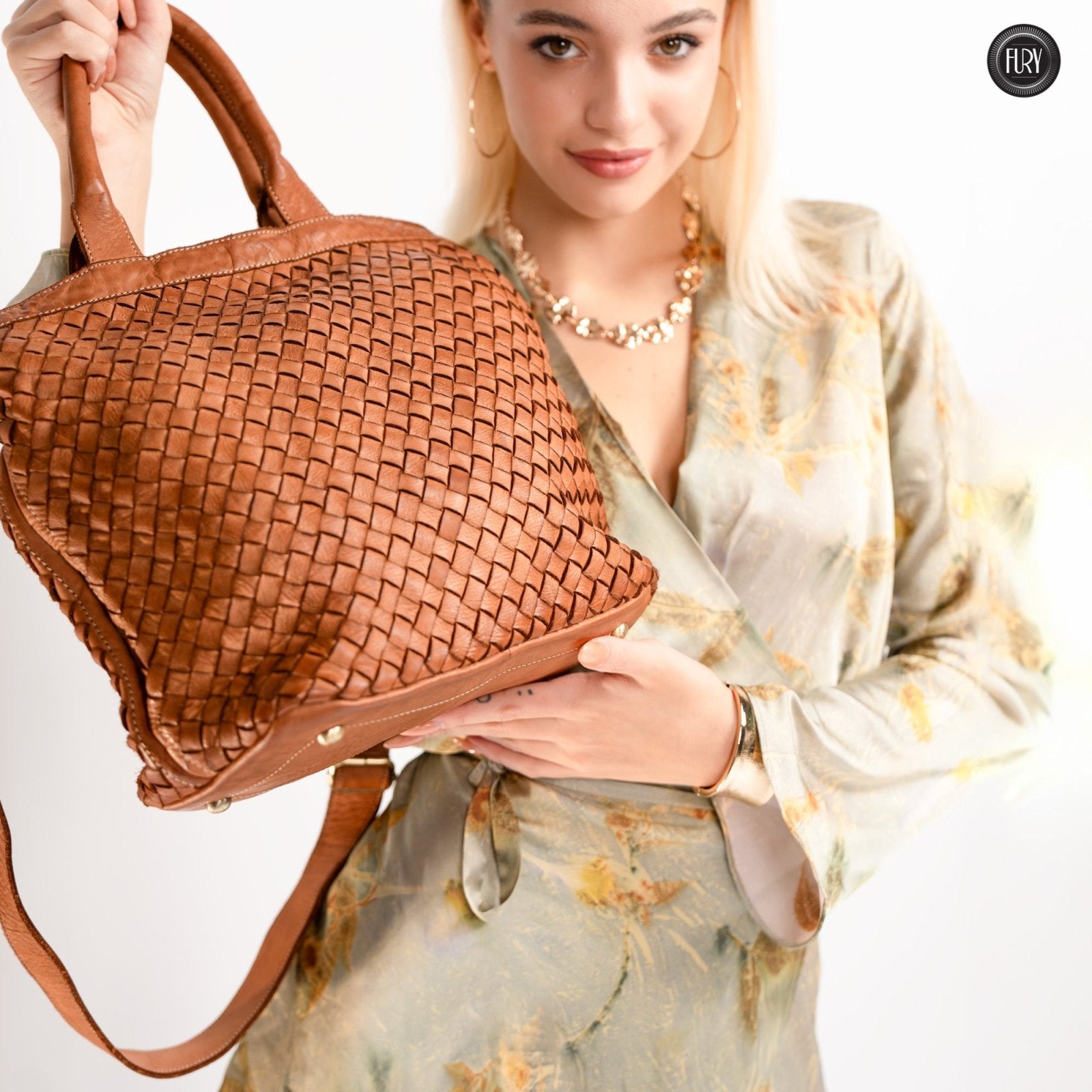 Borsa Virginia in pelle intrecciata - Fury