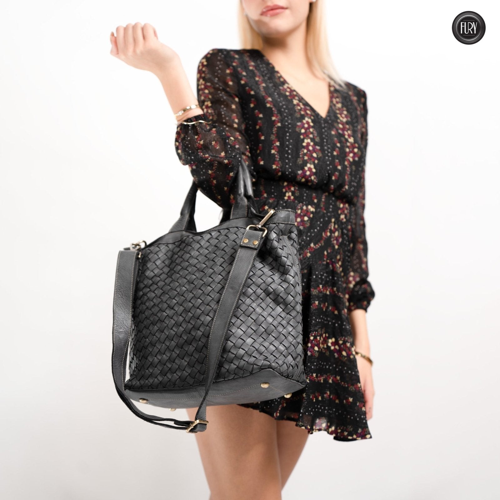 Borsa Virginia in pelle intrecciata - Fury