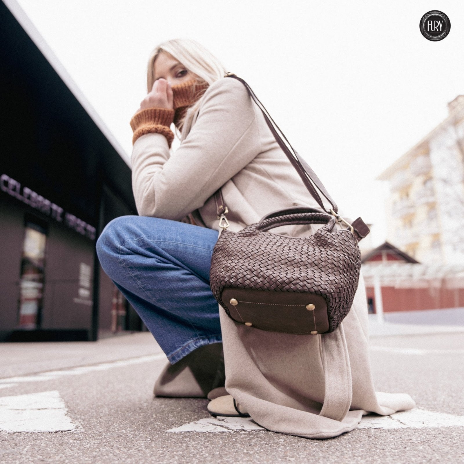 Borsetta Alba in pelle intrecciata - Fury