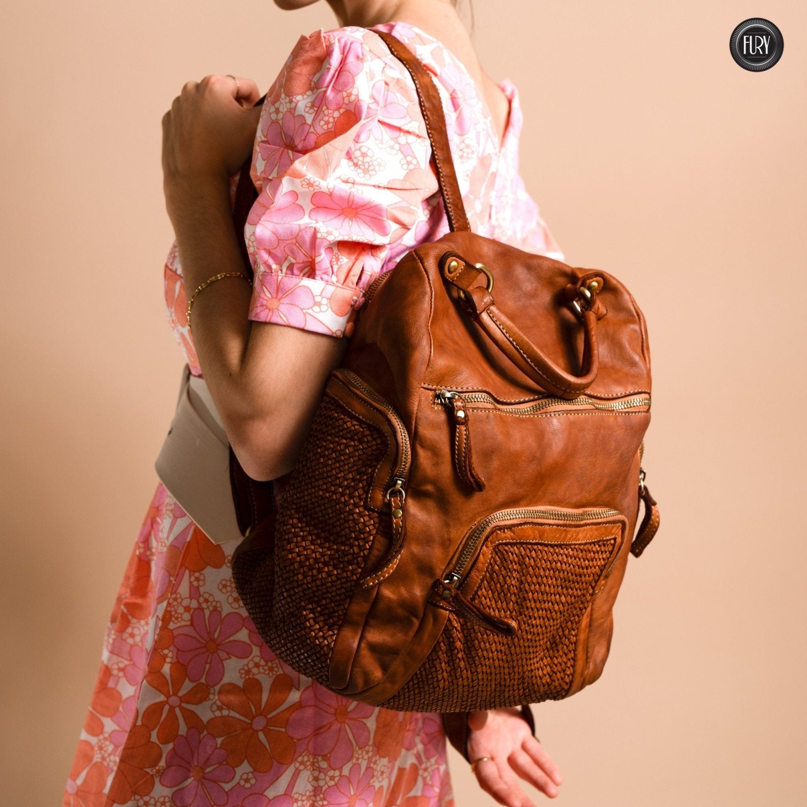 Zainetto Volterra in pelle intrecciata - Preordine - Fury