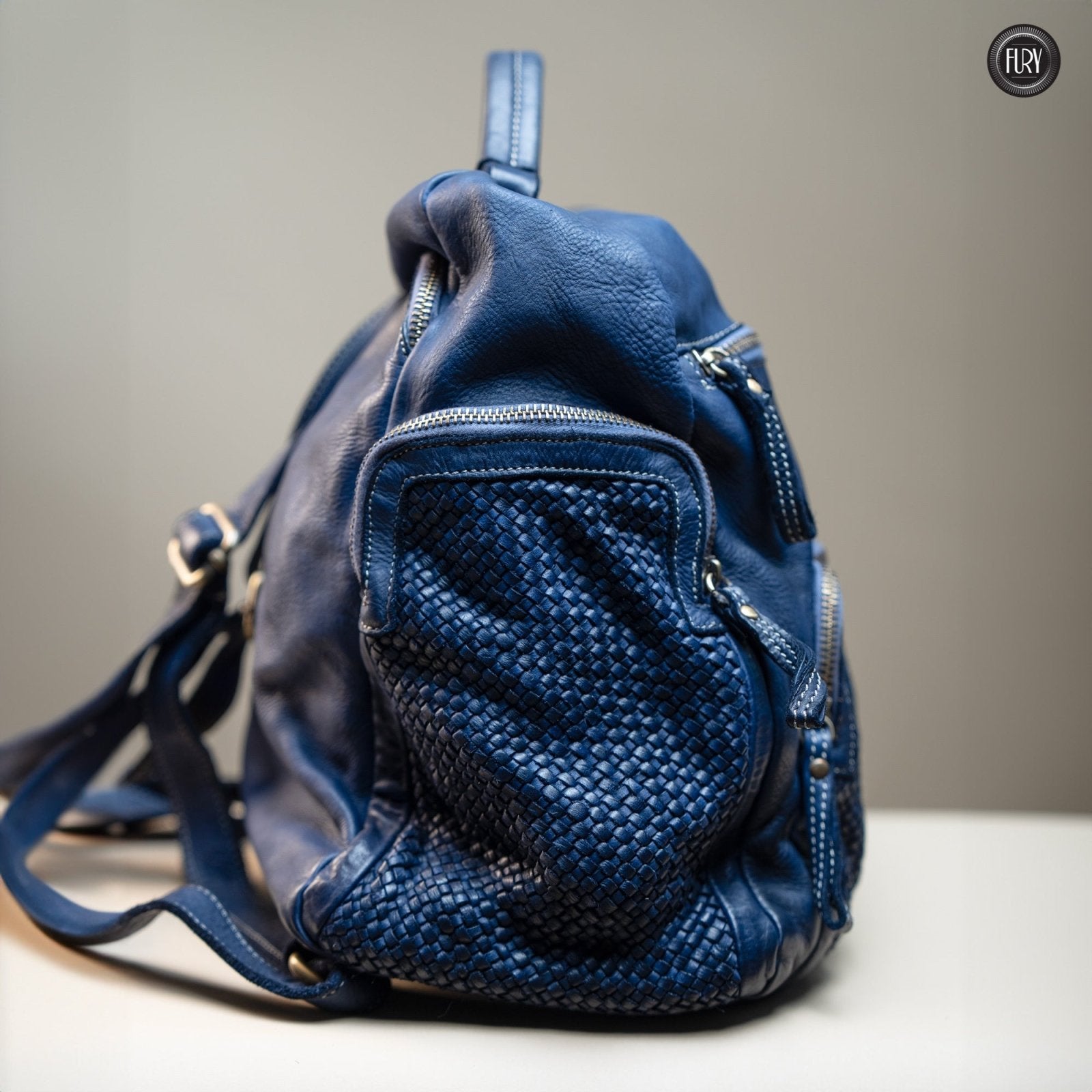 Zainetto Volterra in pelle intrecciata - Preordine - Fury