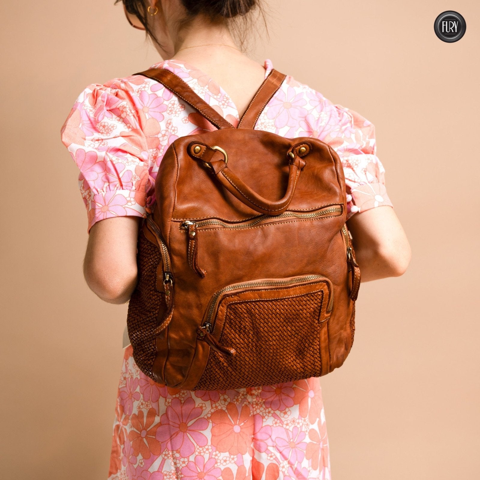 Zainetto Volterra in pelle intrecciata - Preordine - Fury