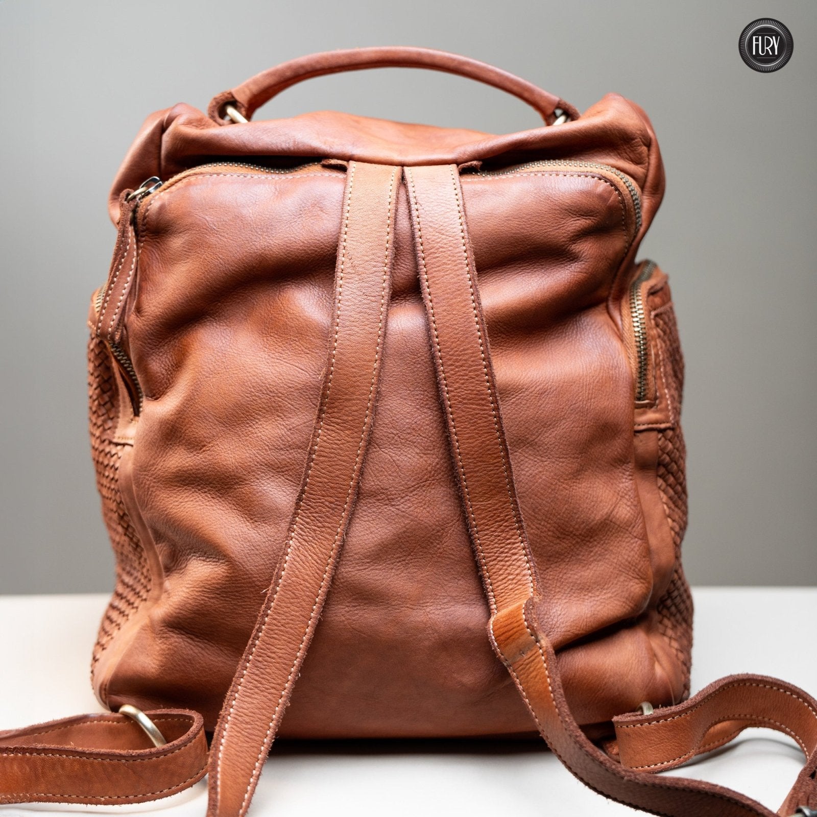 Zainetto Volterra in pelle intrecciata - Preordine - Fury