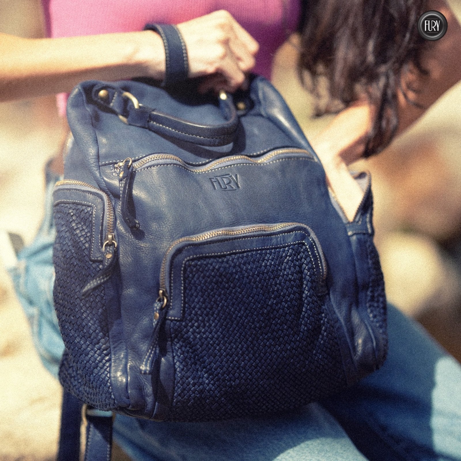 Zainetto Volterra in pelle intrecciata - Preordine - Fury