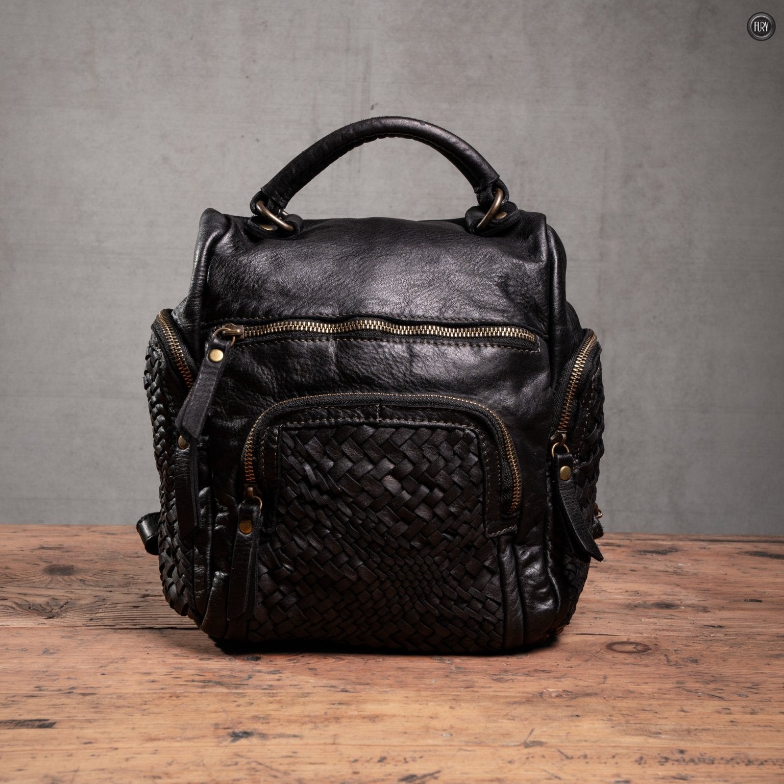 Zainetto Volterra reversibile in pelle intrecciata - Fury