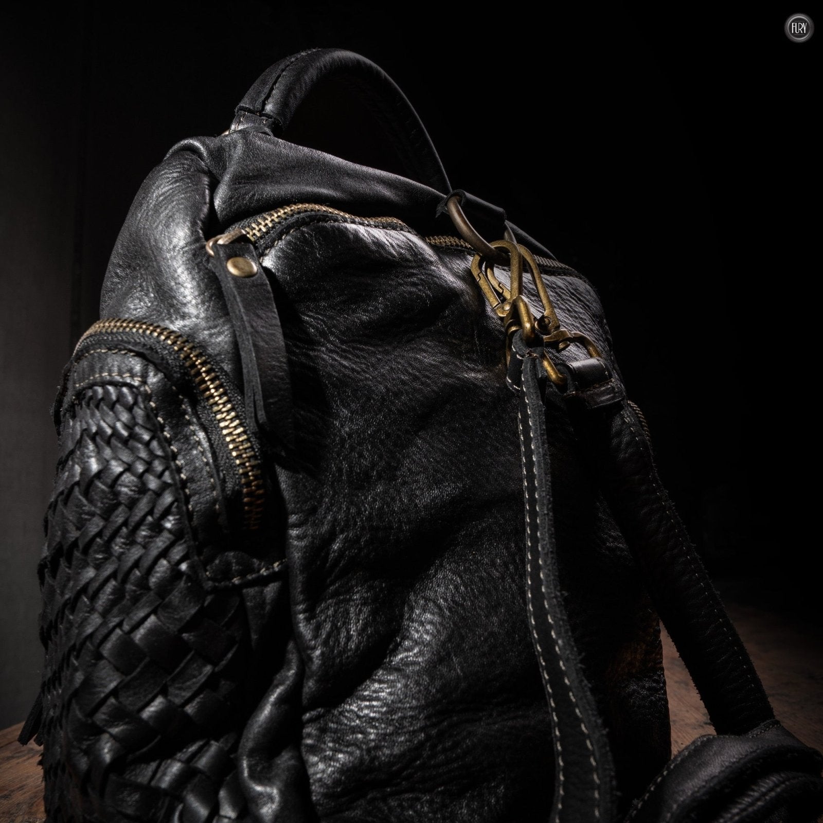 Zainetto Volterra reversibile in pelle intrecciata - Fury