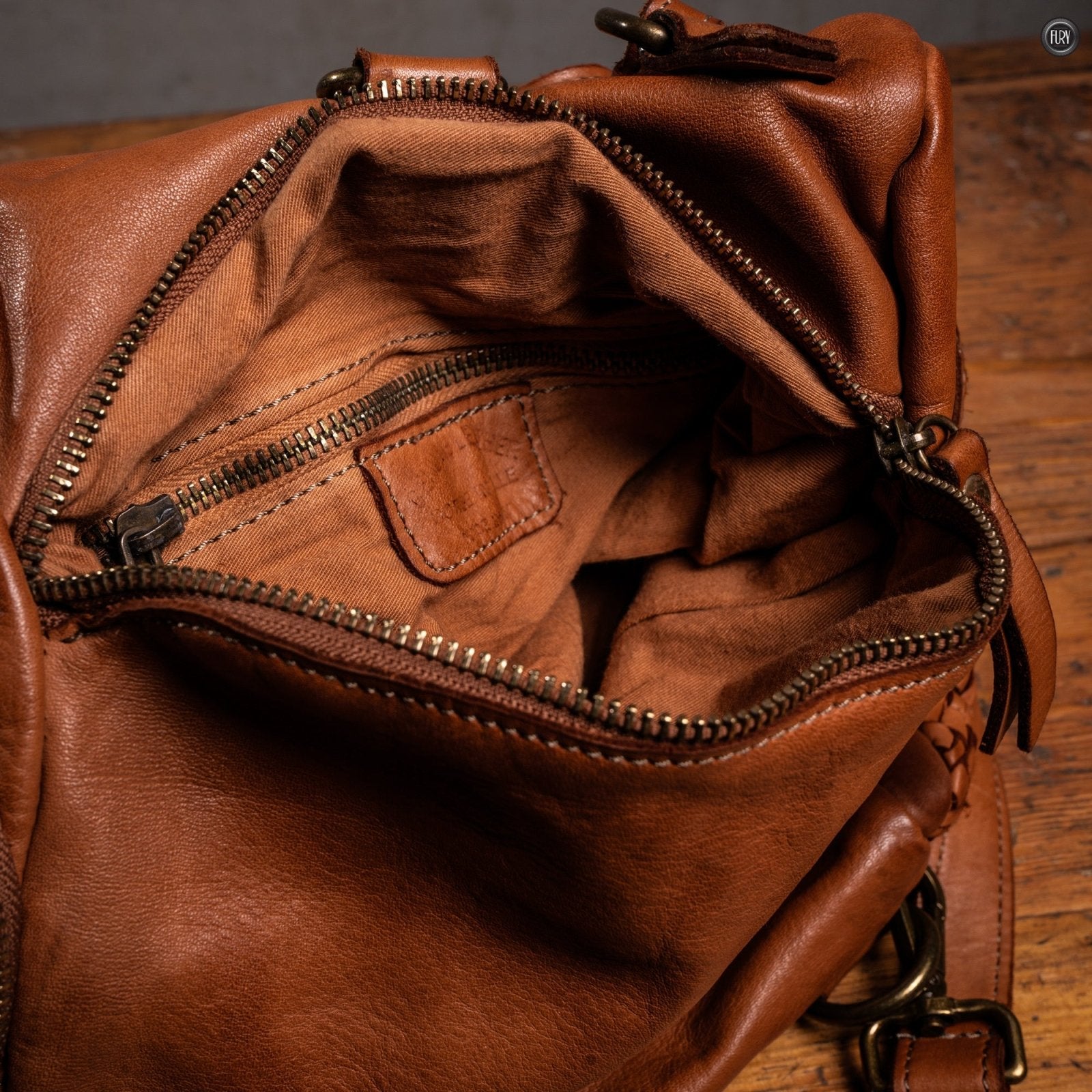 Zainetto Volterra reversibile in pelle intrecciata - Fury