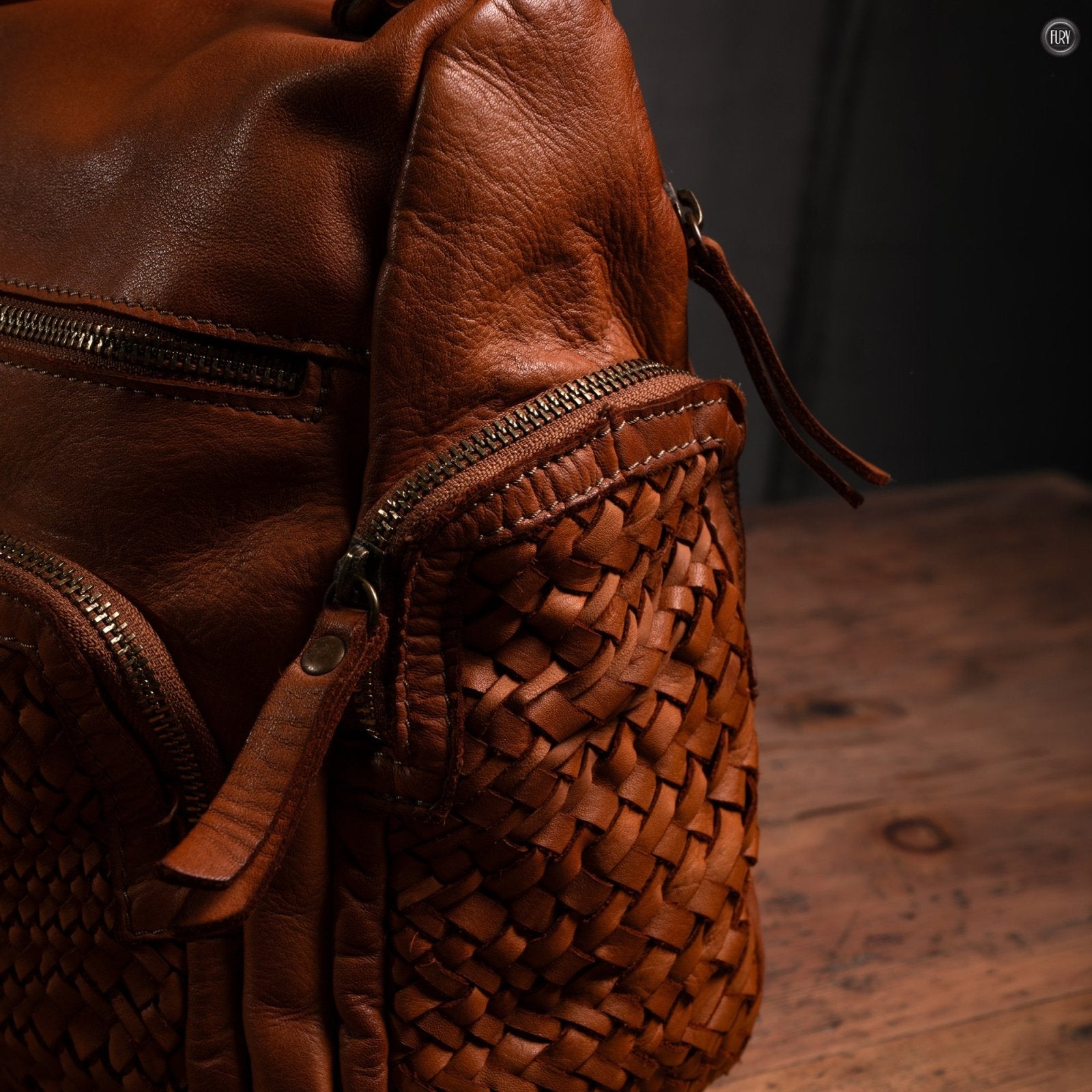 Zainetto Volterra reversibile in pelle intrecciata - Fury