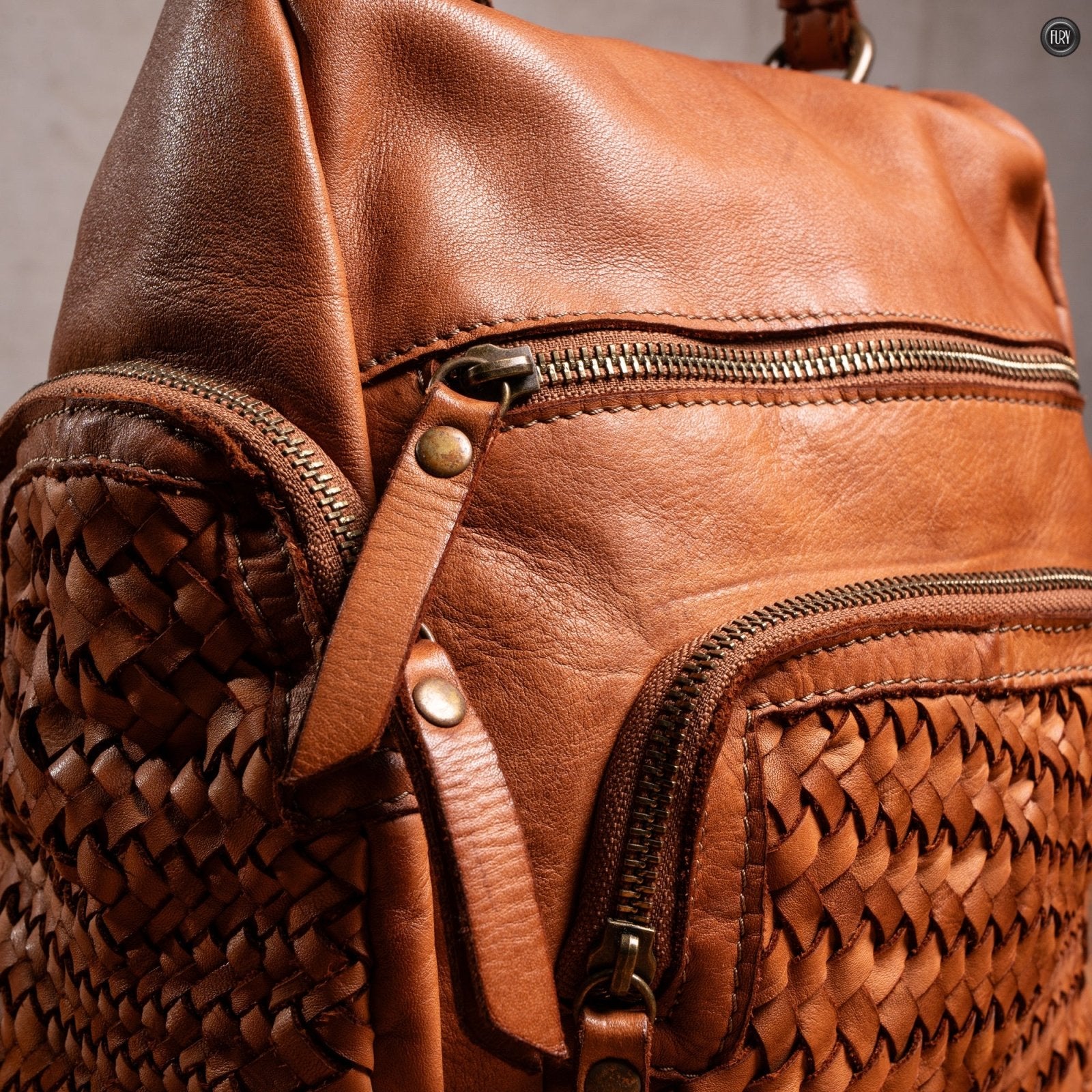 Zainetto Volterra reversibile in pelle intrecciata - Fury