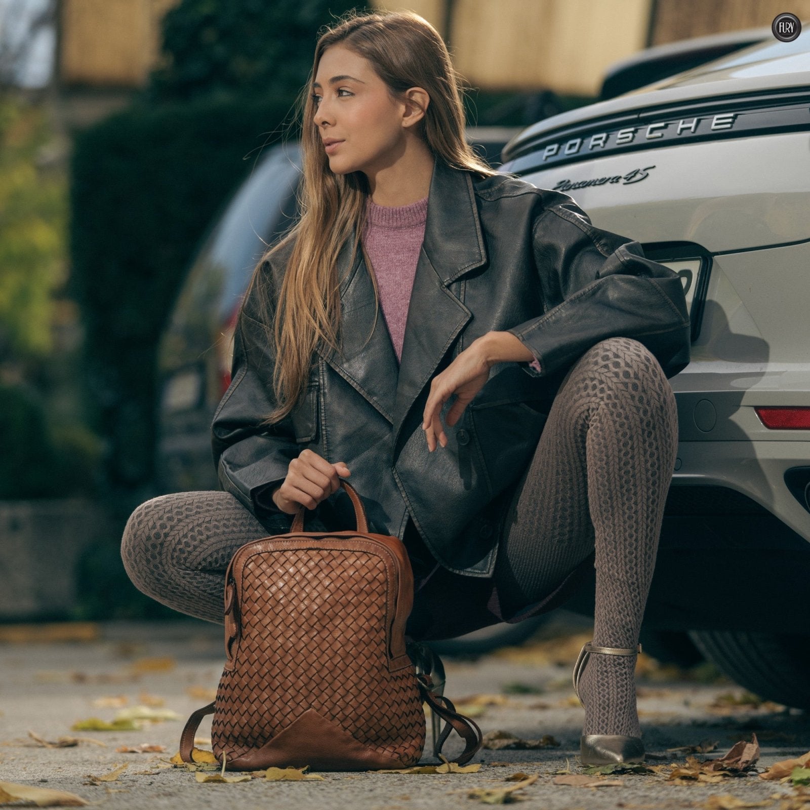 Zaino Arco in pelle intrecciata - Fury