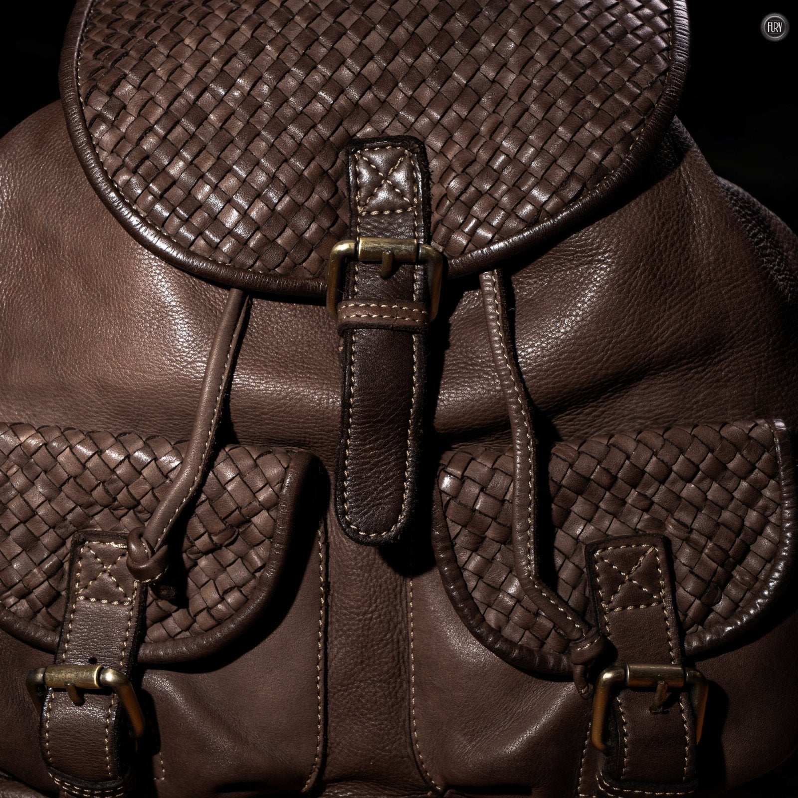 Zaino Lorenzo in pelle intrecciata - Fury