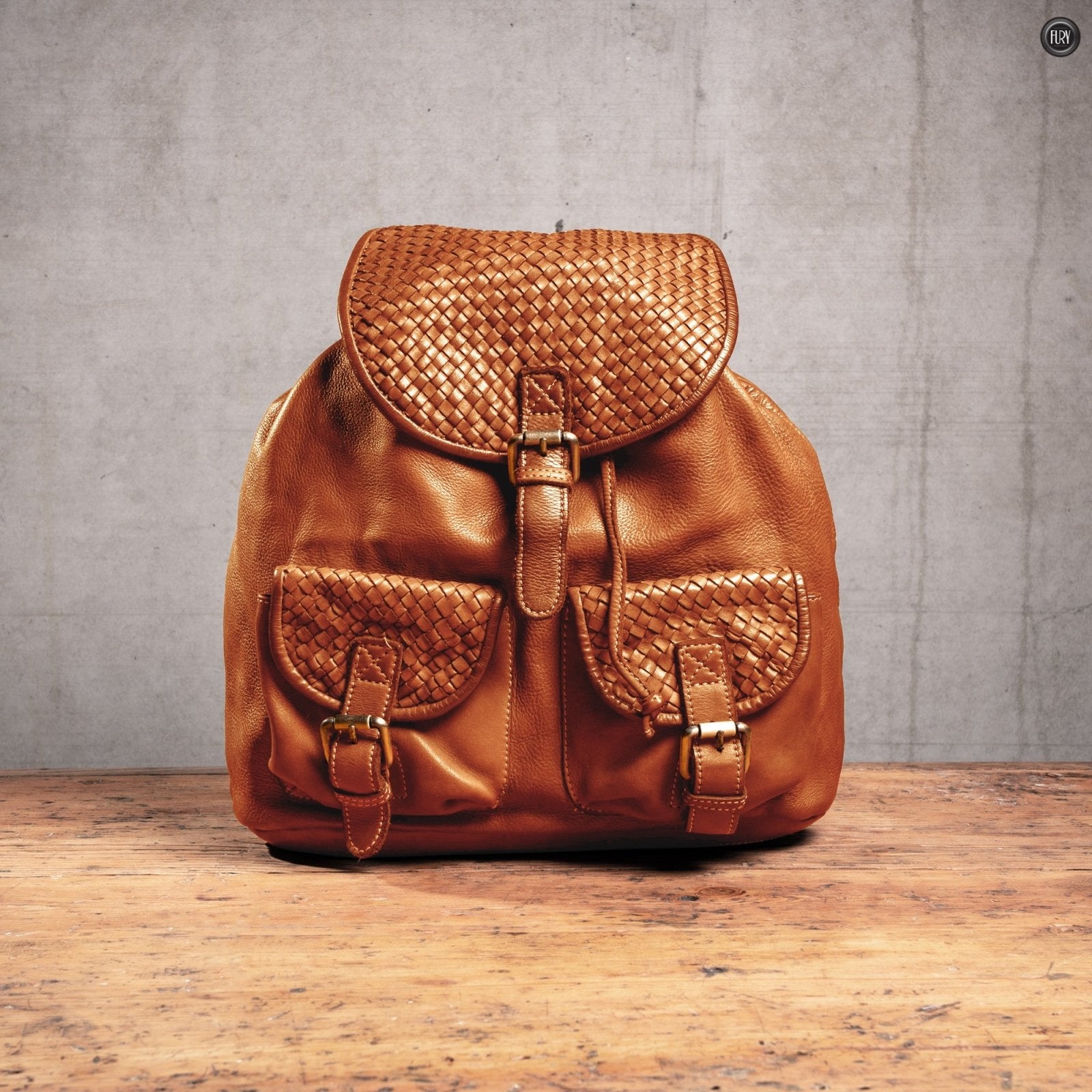 Zaino Lorenzo in pelle intrecciata - Fury