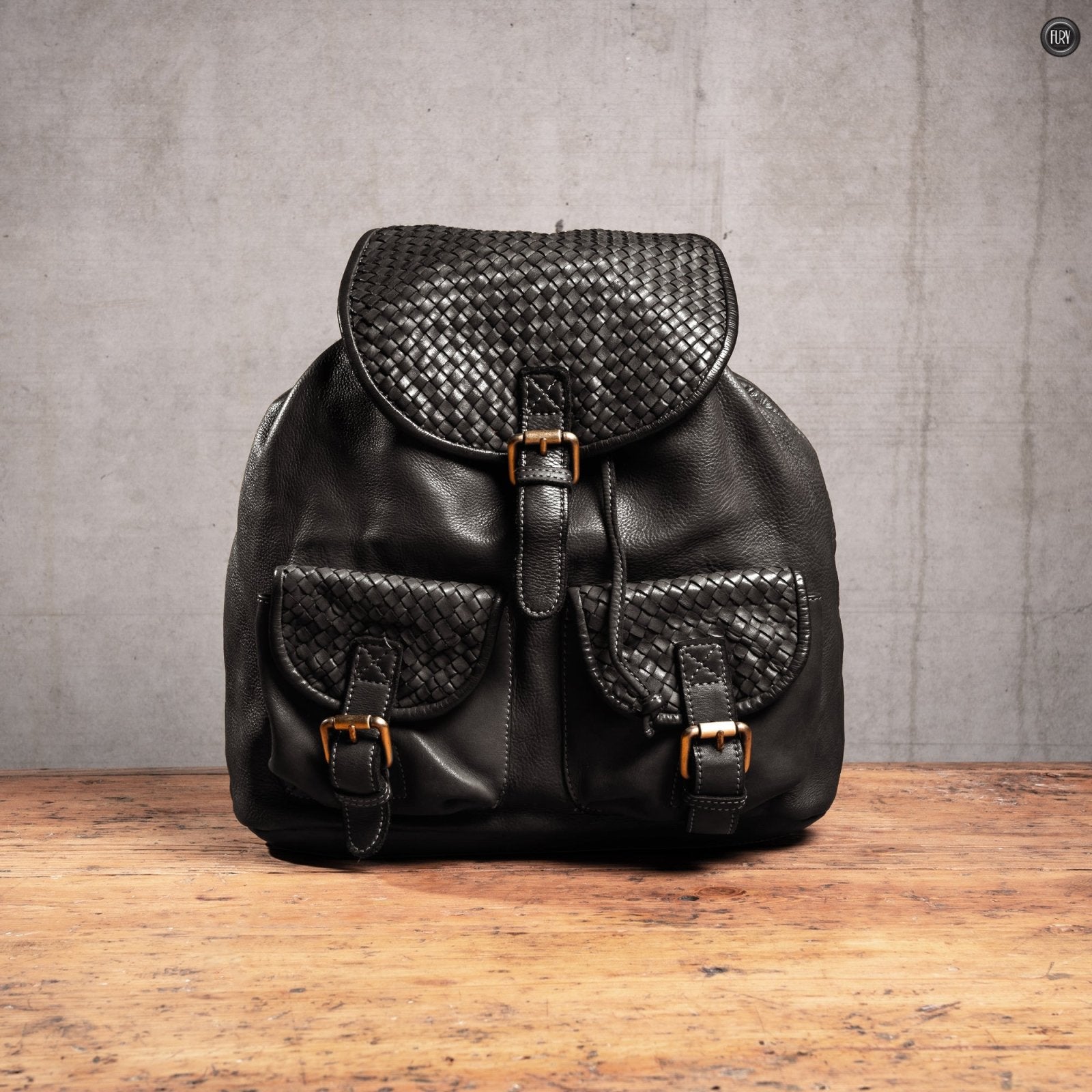 Zaino Lorenzo in pelle intrecciata - Fury