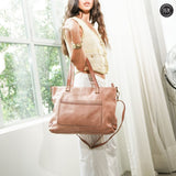 Borsa a spalla Clelia in pelle Fury#colore_cipria