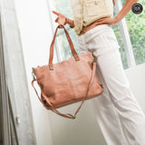 Borsa a spalla Clelia in pelle Fury#colore_cipria
