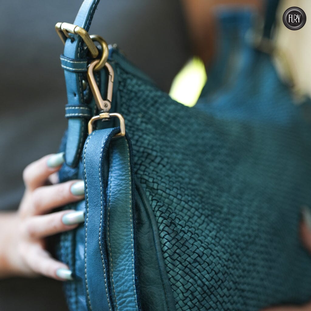 Borsa a spalla Ginger in pelle intrecciata - Fury