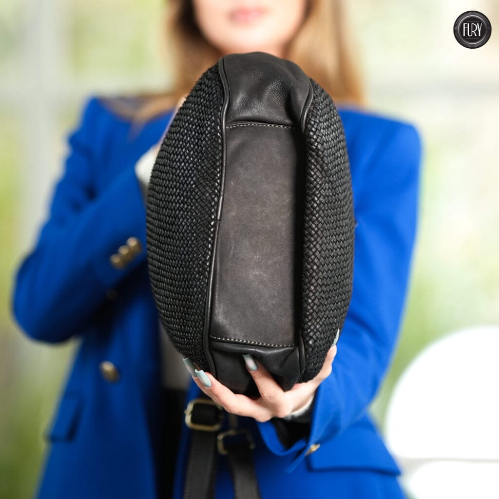 Borsa a spalla Ginger in pelle intrecciata - Fury