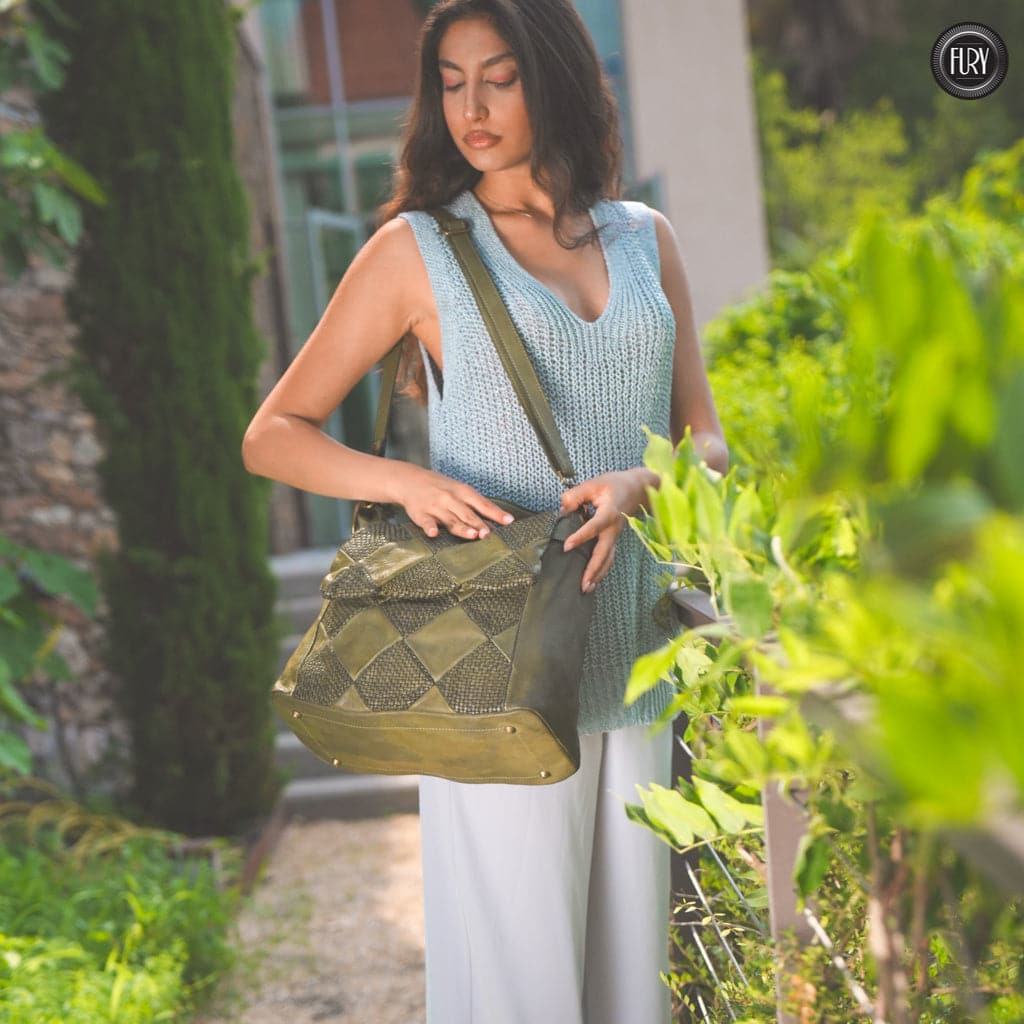 Borsa a spalla Misty in pelle Fury Bags#colore_verde-militare