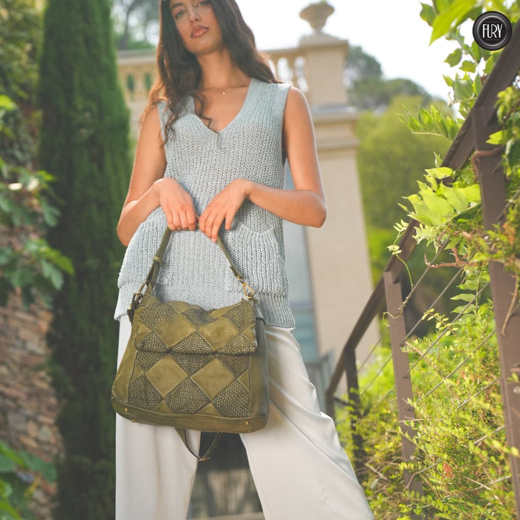 Borsa a spalla Misty in pelle Fury Bags#colore_verde-militare