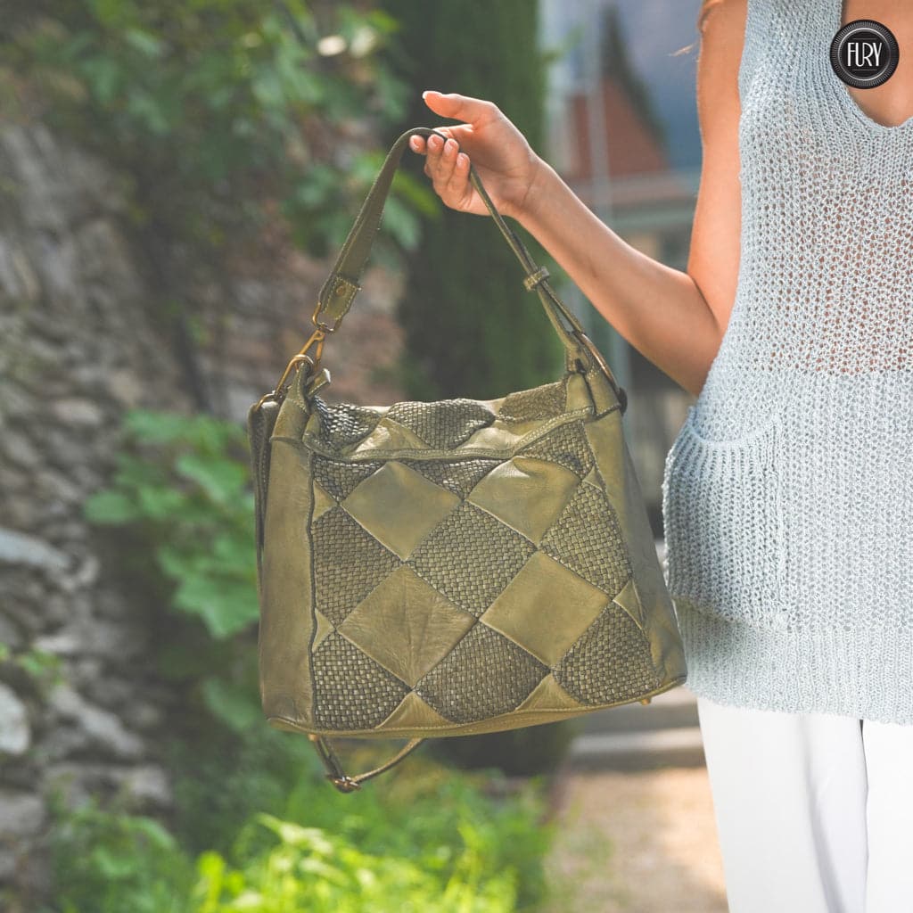 Borsa a spalla Misty in pelle Fury Bags#colore_verde-militare